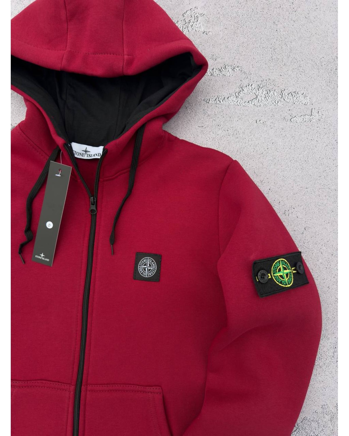 Зіп - худі Stone Island бордовий