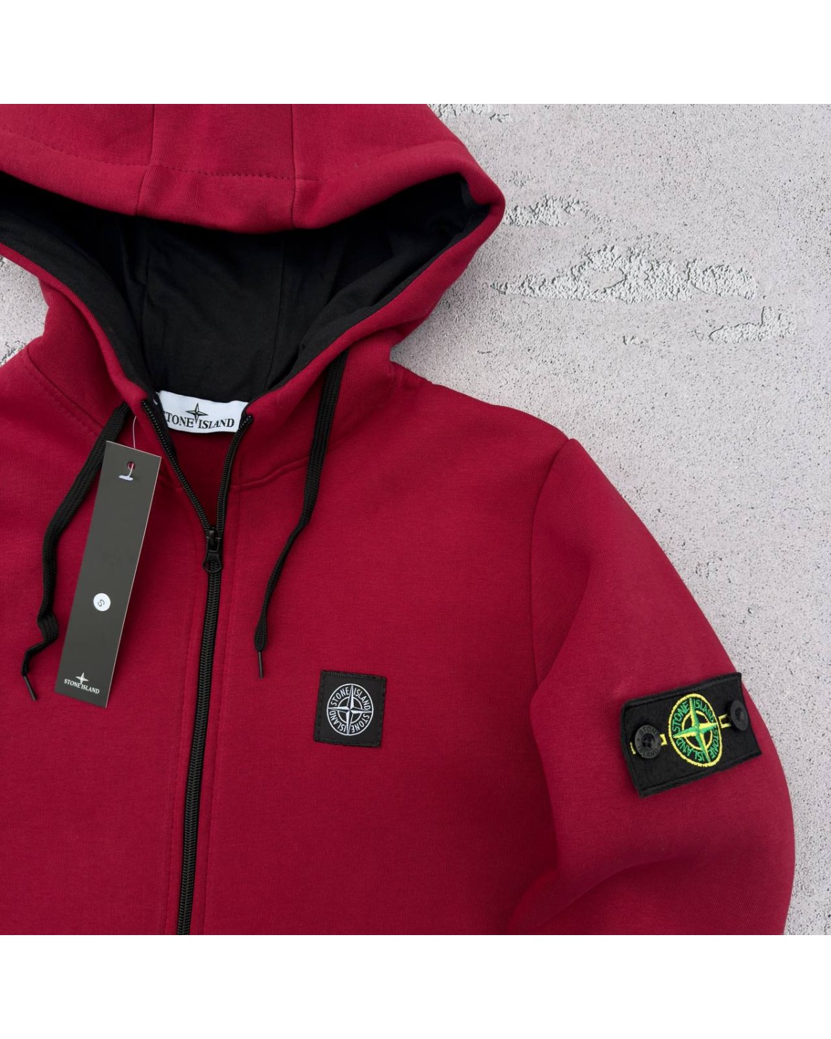 Зіп - худі Stone Island бордовий