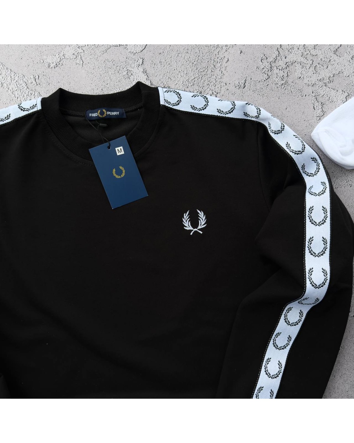 Костюм Fred Perry лампас: світшот - штани чорний