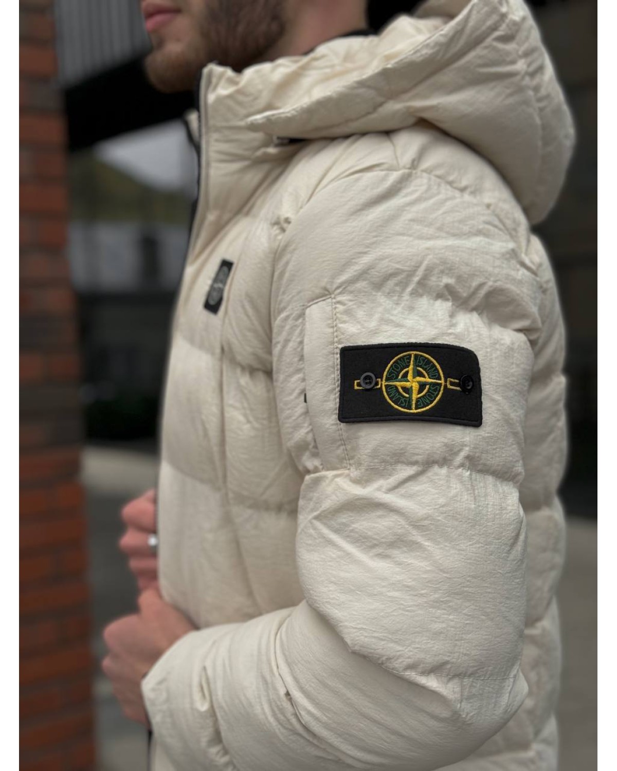 Куртка - пуховик Stone Island бежевий