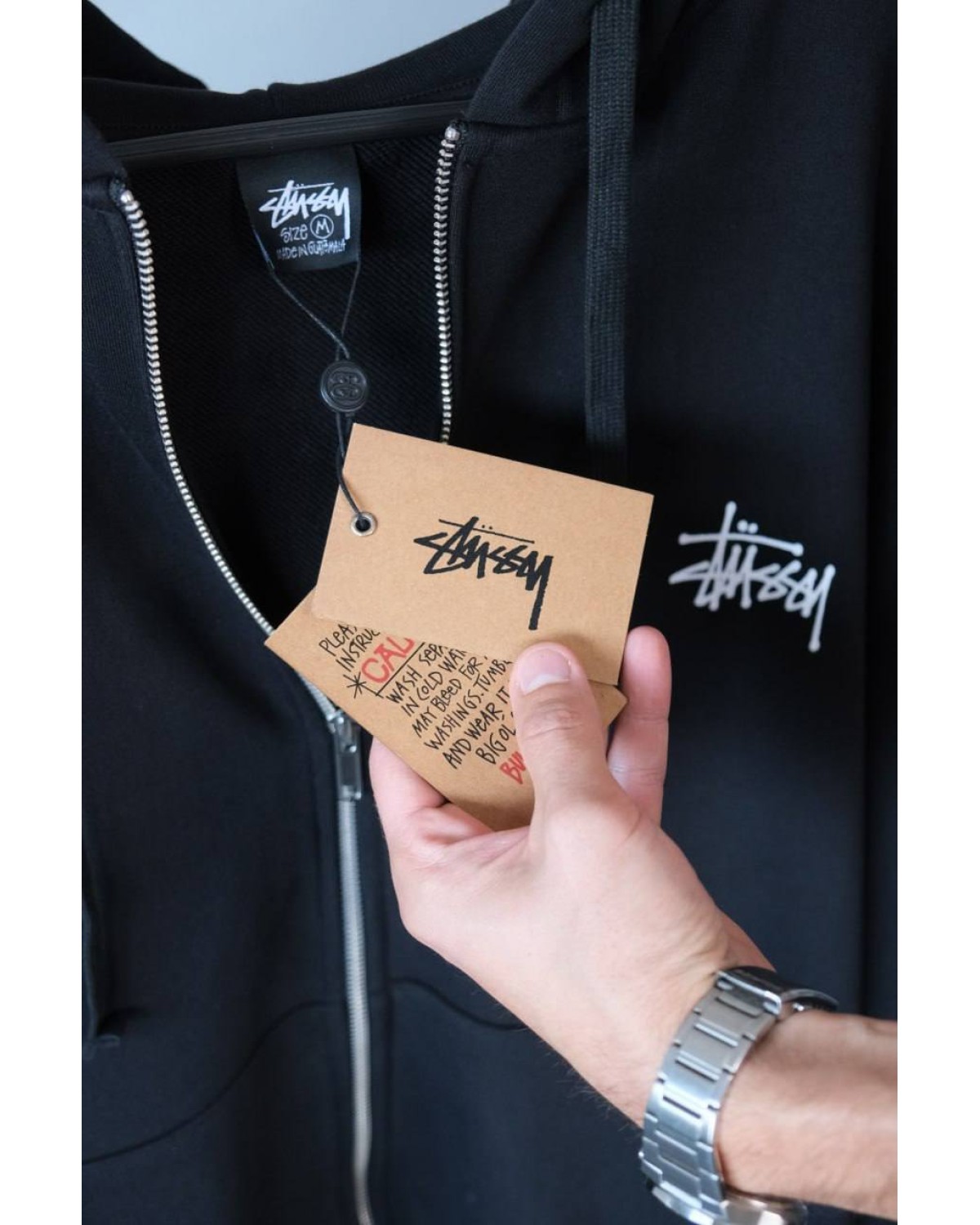 Зіп - худі Stussy чорний