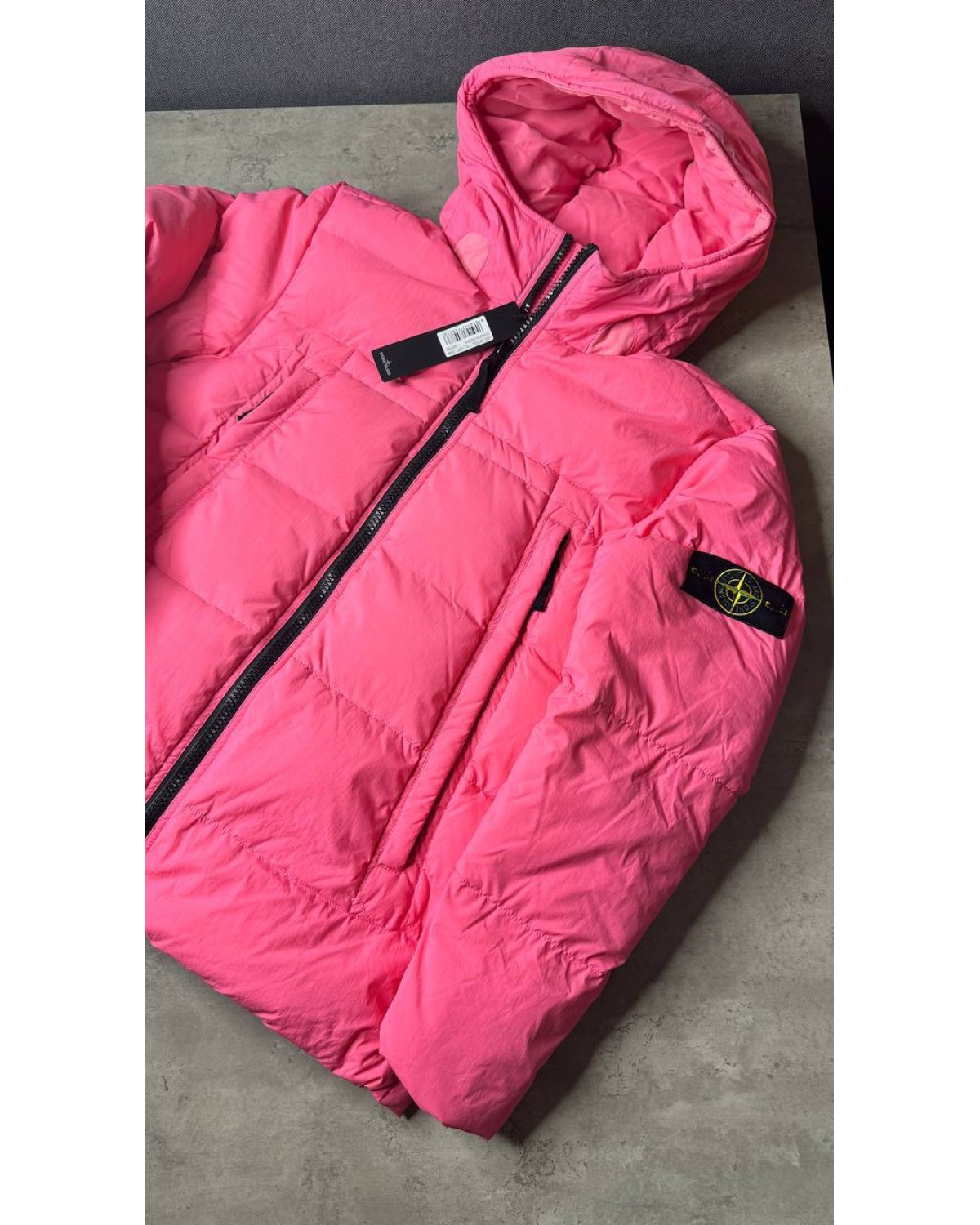 Пуховик Stone Island Crinkle Reps NY Down Puffer Jacket  рожевий