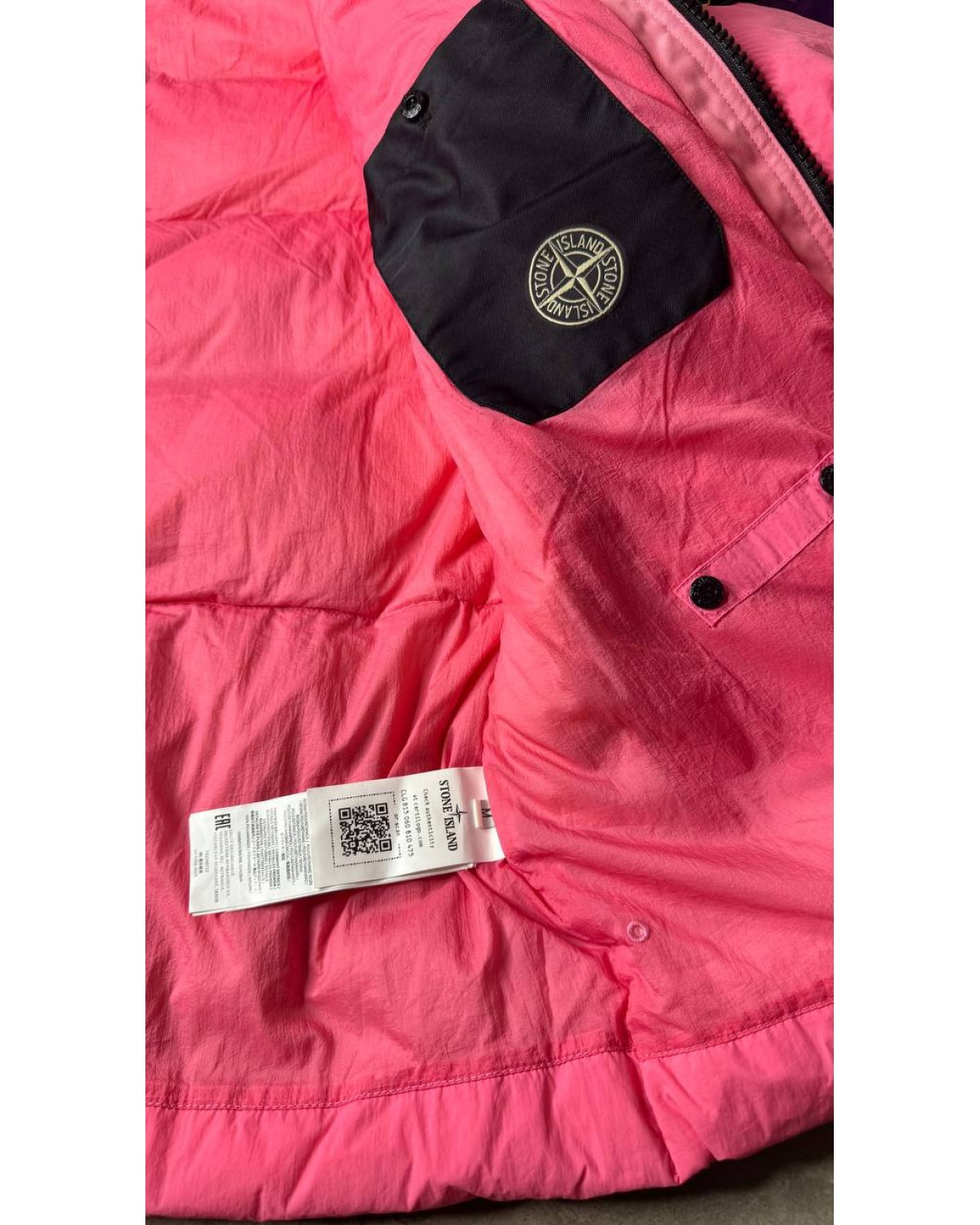 Пуховик Stone Island Crinkle Reps NY Down Puffer Jacket  рожевий