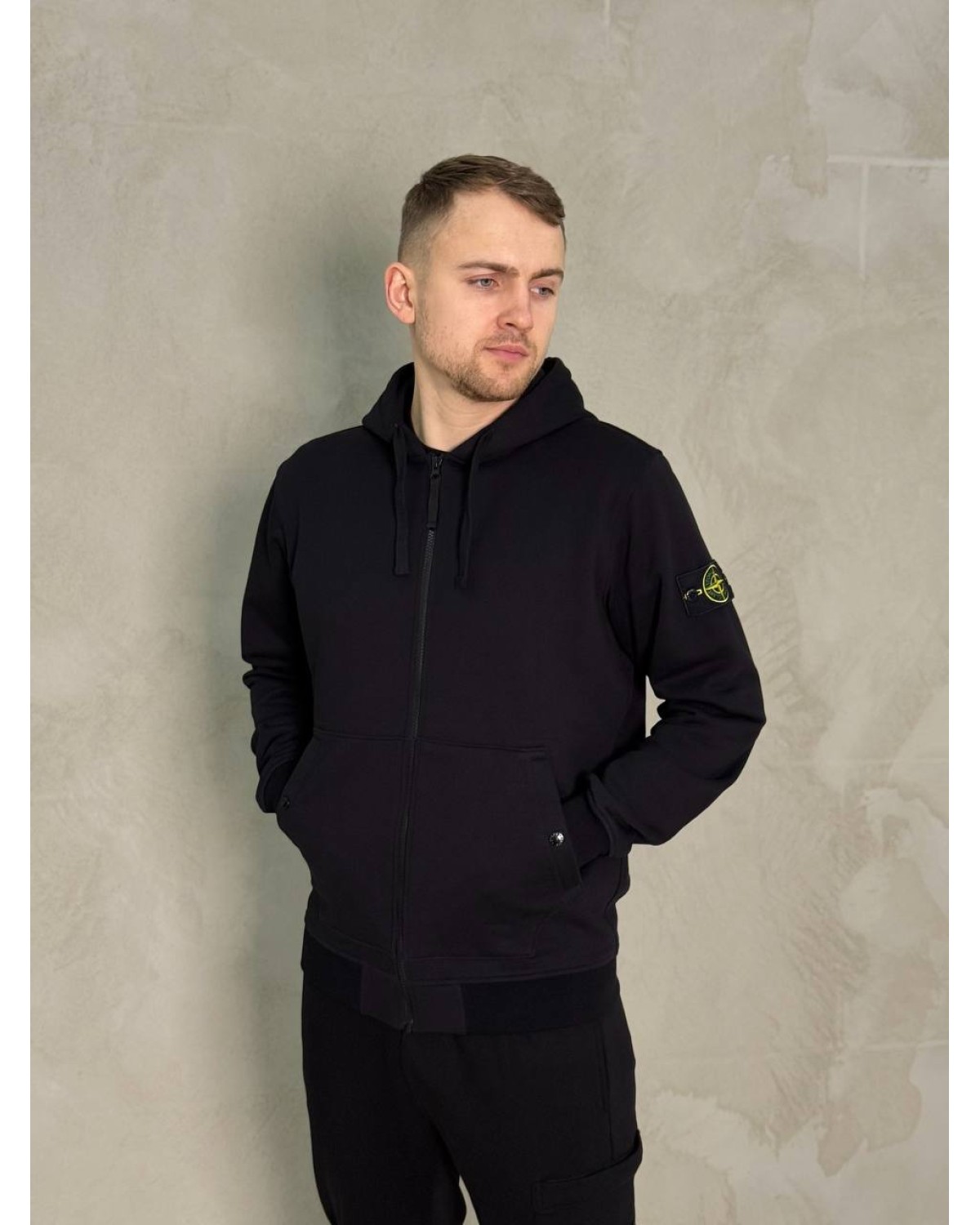 Зіп - худі Stone Island Full-Zip чорний