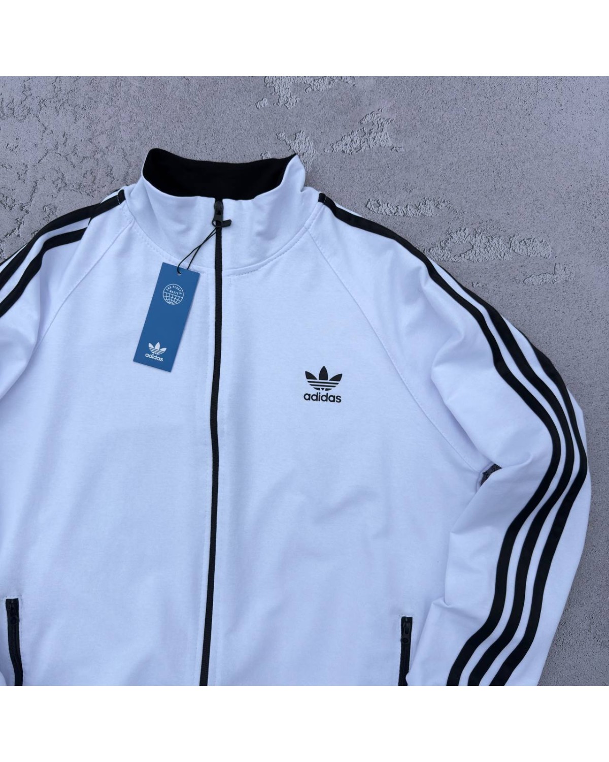 Костюм Adidas олімпійка біла - штани чорні