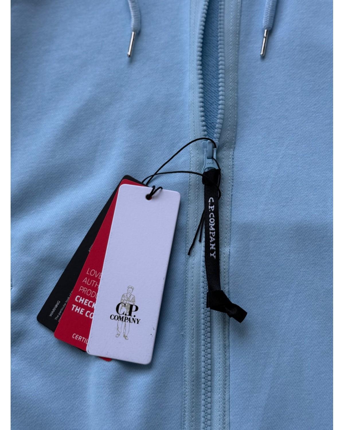 Зіп - худі C.P. Company з овальними лінзами блакитне