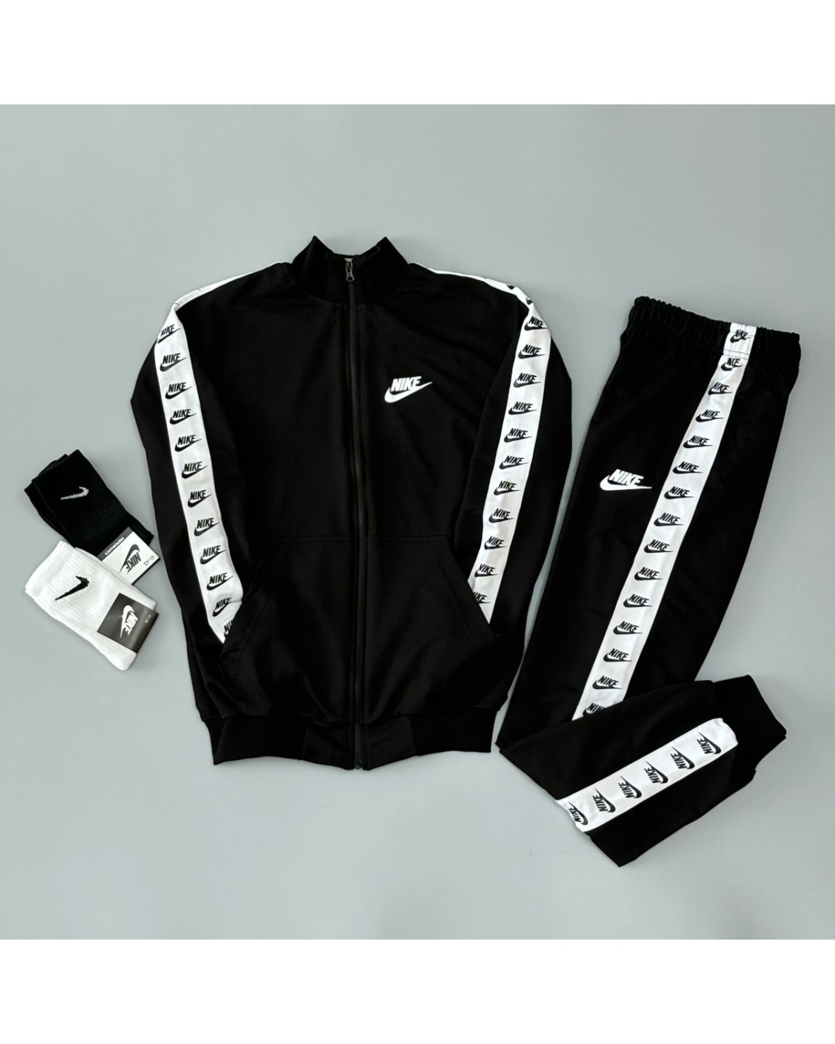 Комплект Nike Lampas Zip костюм х жилетка матова х кепка чорний
