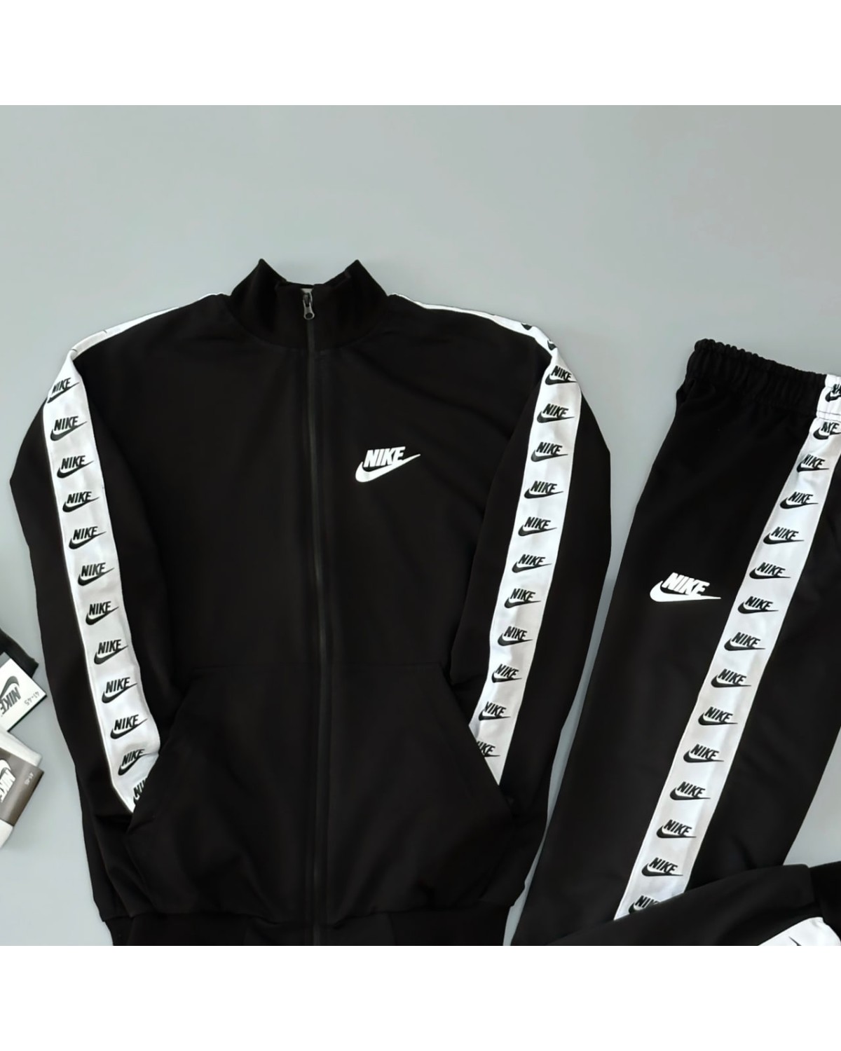 Комплект Nike Lampas Zip костюм х жилетка матова х кепка чорний