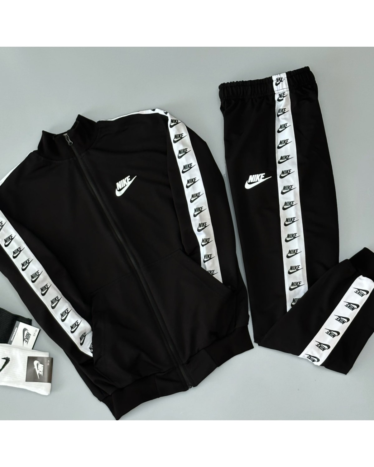 Комплект Nike Lampas Zip костюм х жилетка матова х кепка чорний