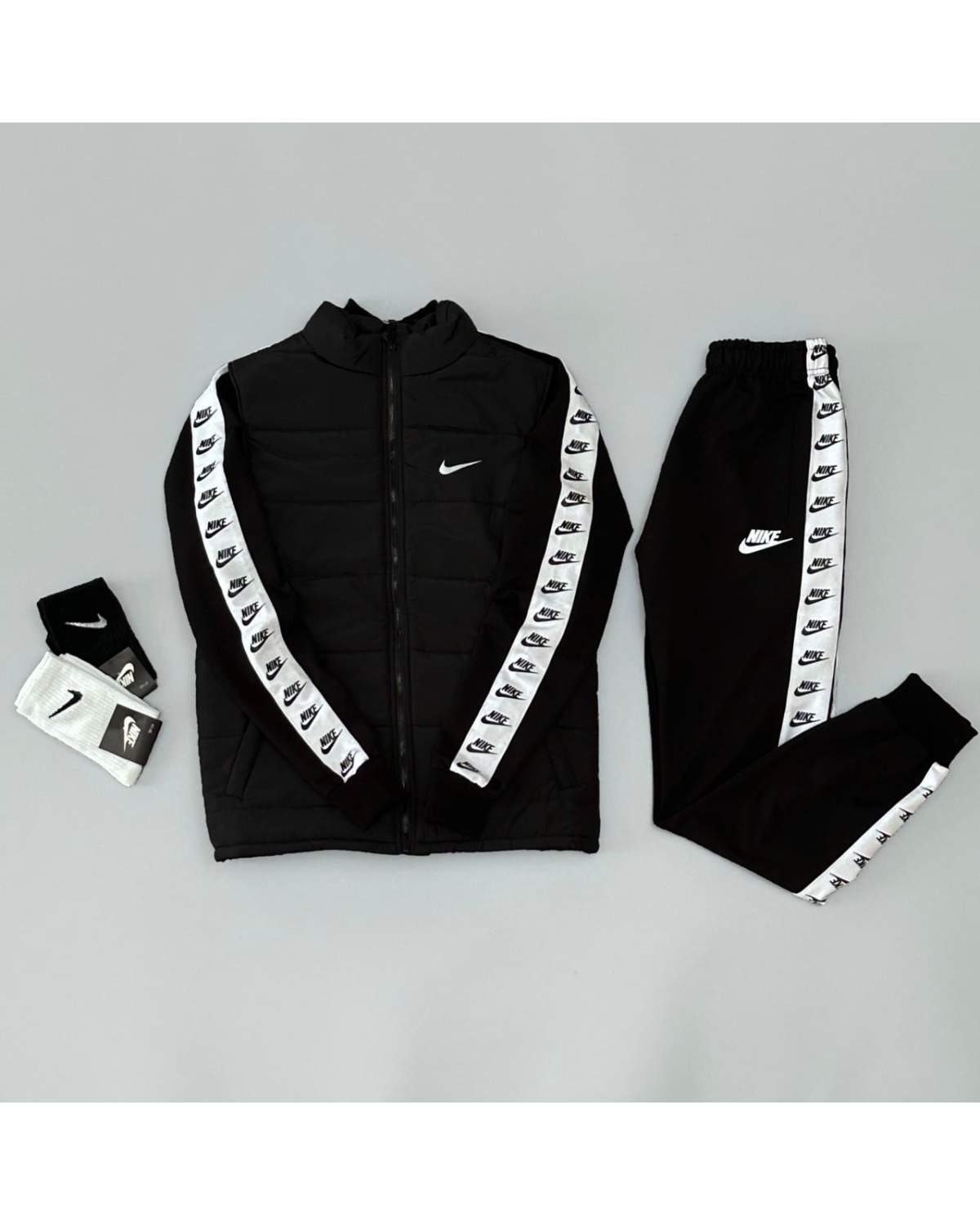 Комплект Nike Lampas Zip костюм х жилетка матова х кепка чорний