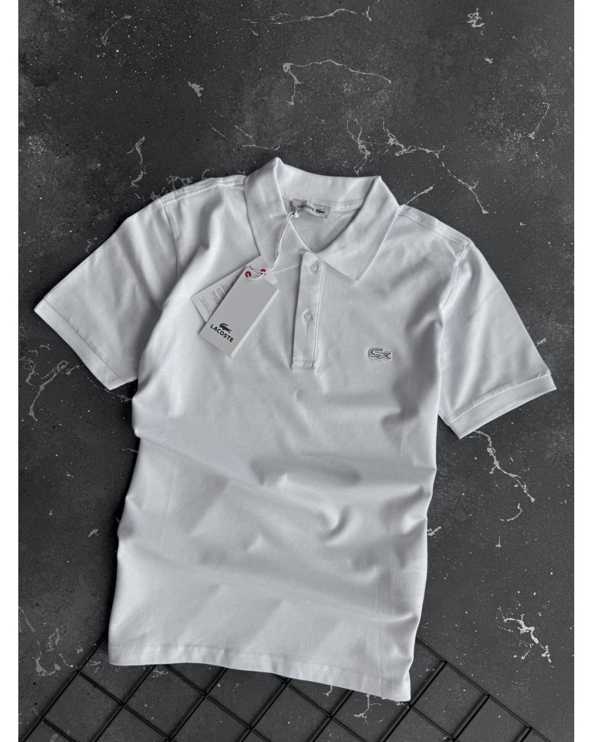 Футболка поло Lacoste біла