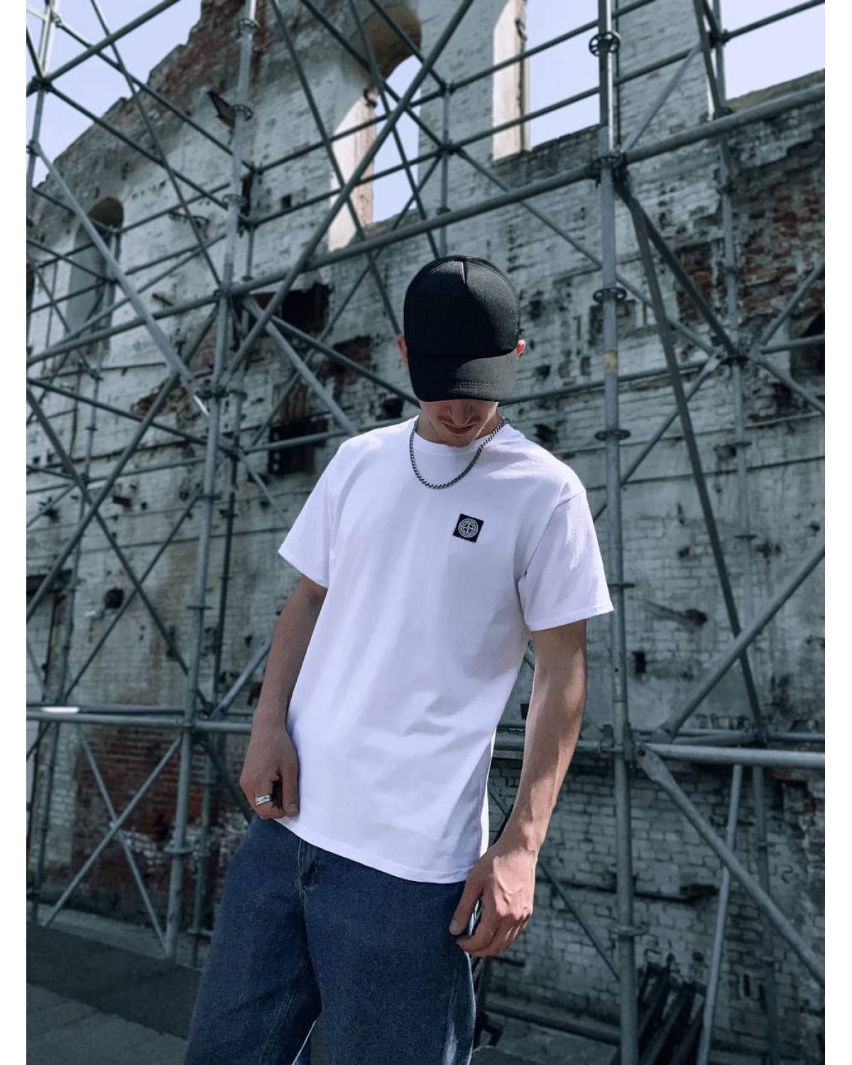 Футболка Stone Island Patch Program T-Shirt біла