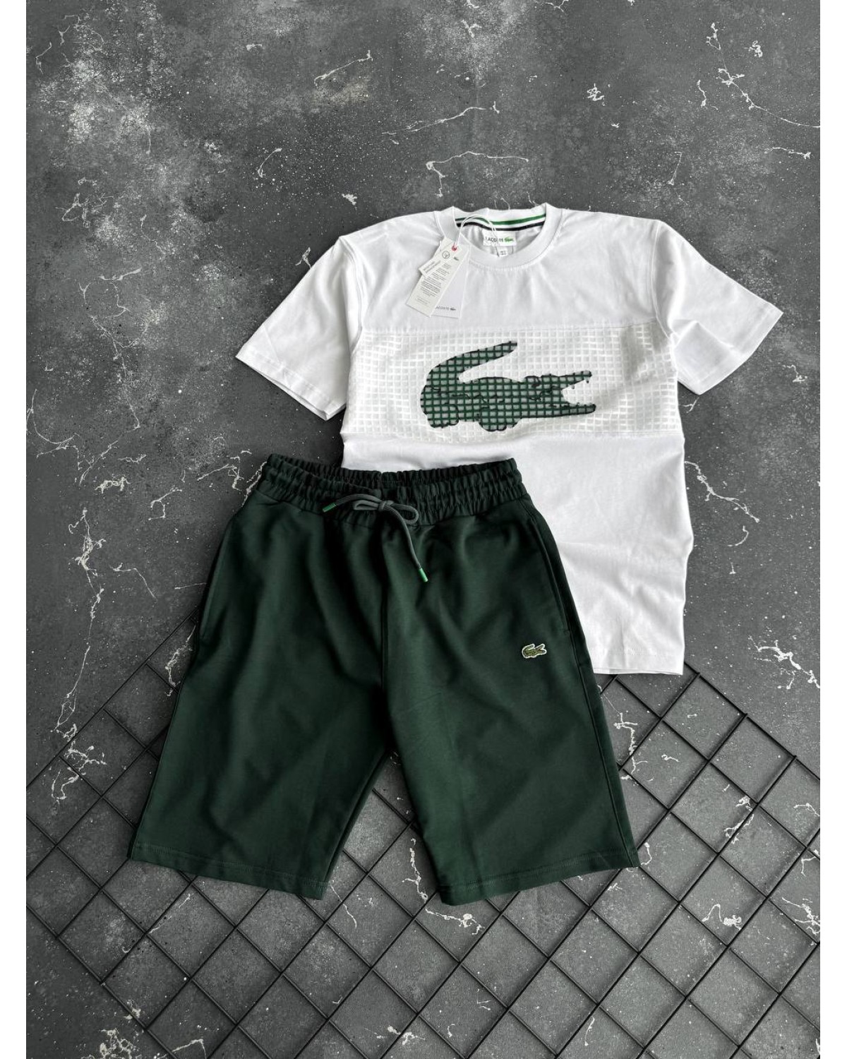 Комплект Lacoste біло - зелений