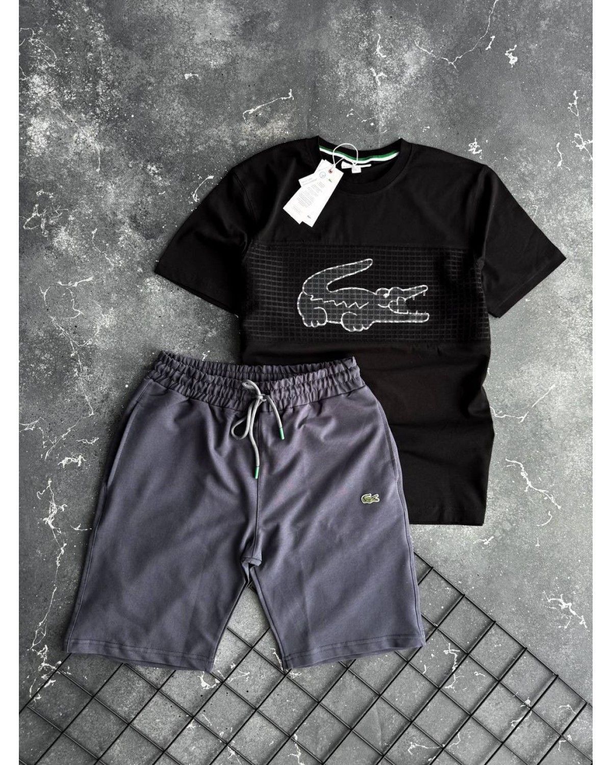 Комплект Lacoste чорно - сірий