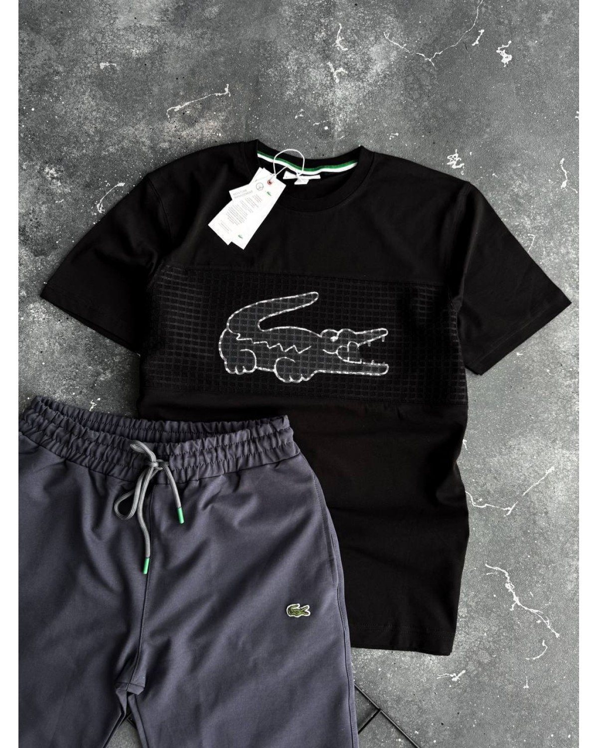 Комплект Lacoste чорно - сірий