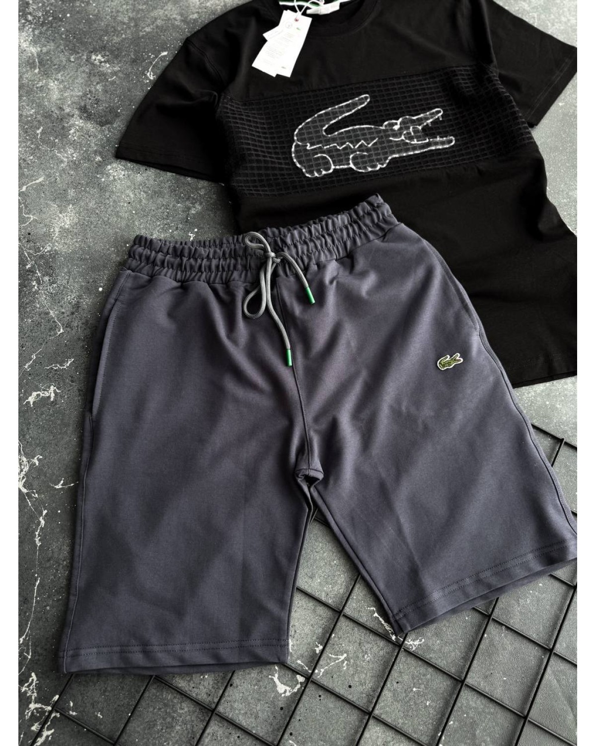 Комплект Lacoste чорно - сірий