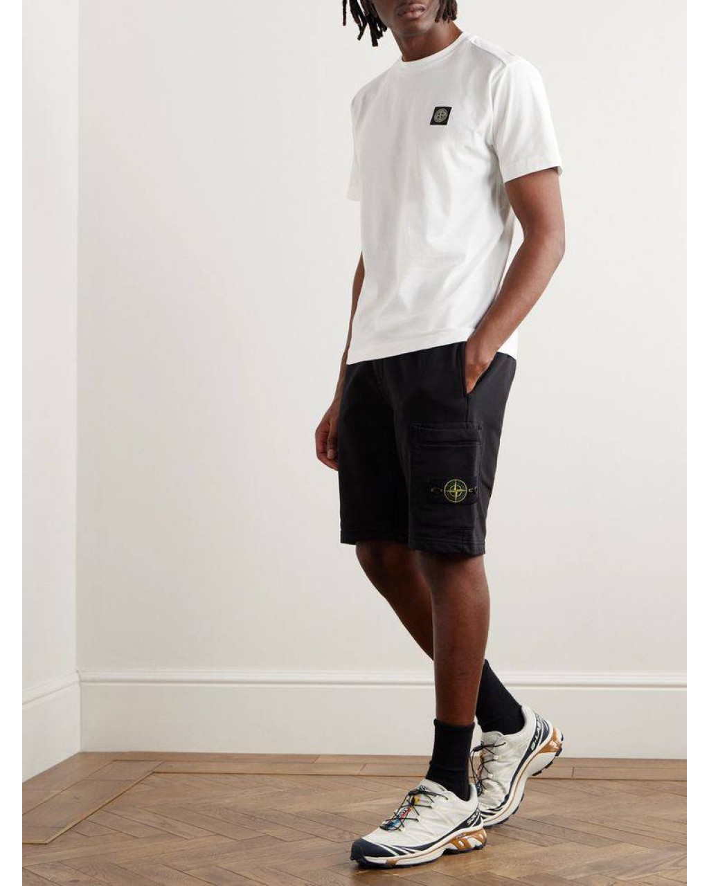 Шорти котонові Stone Island чорні