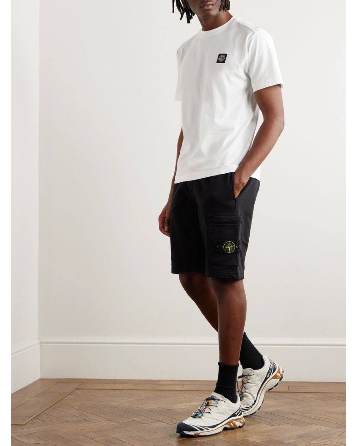 Шорти котонові Stone Island чорні