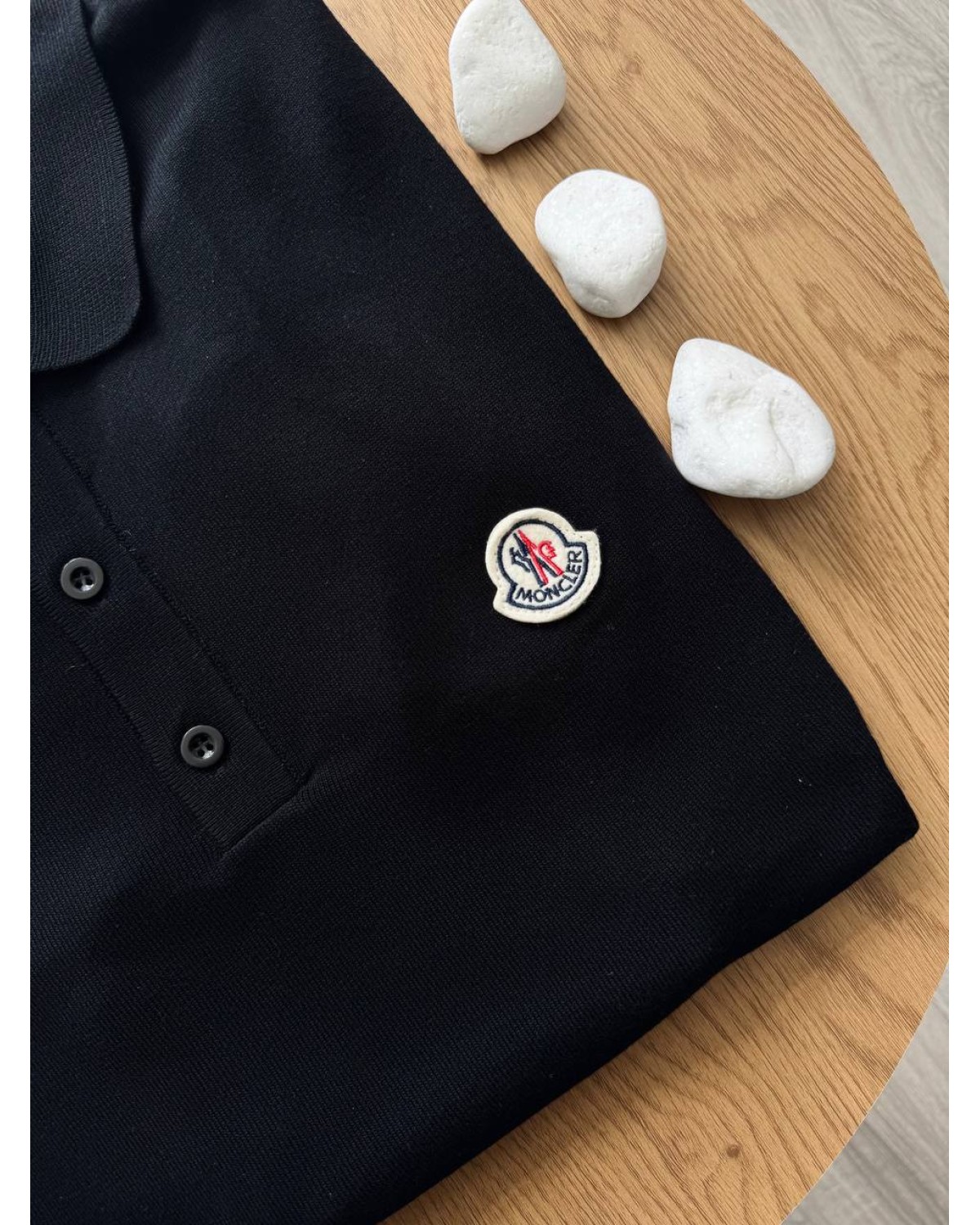Футболка поло Moncler чорна