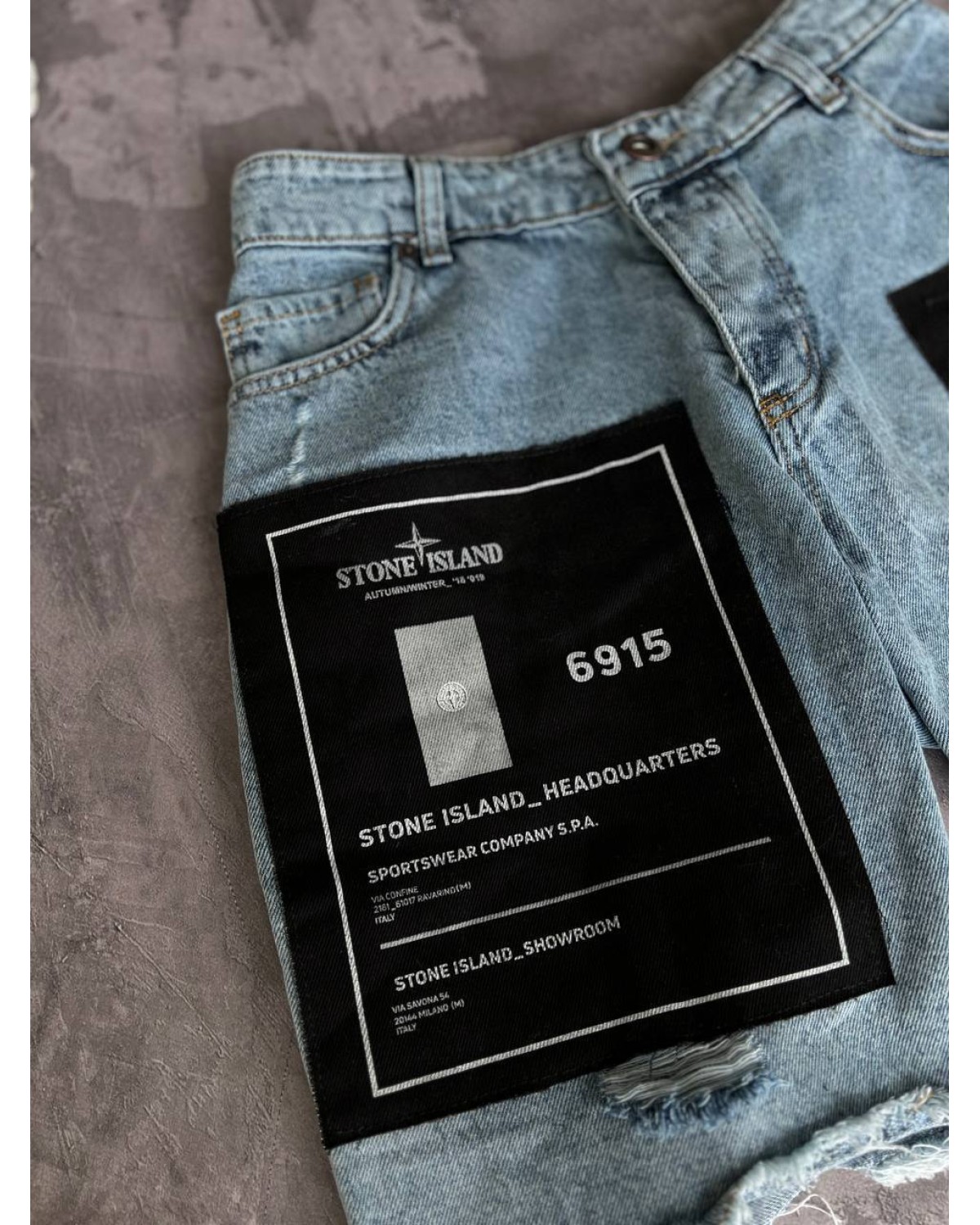Джинсові шорти Stone Island сині
