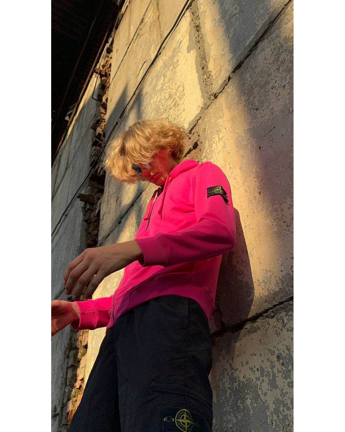 Зіп - худі Stone Island рожевий