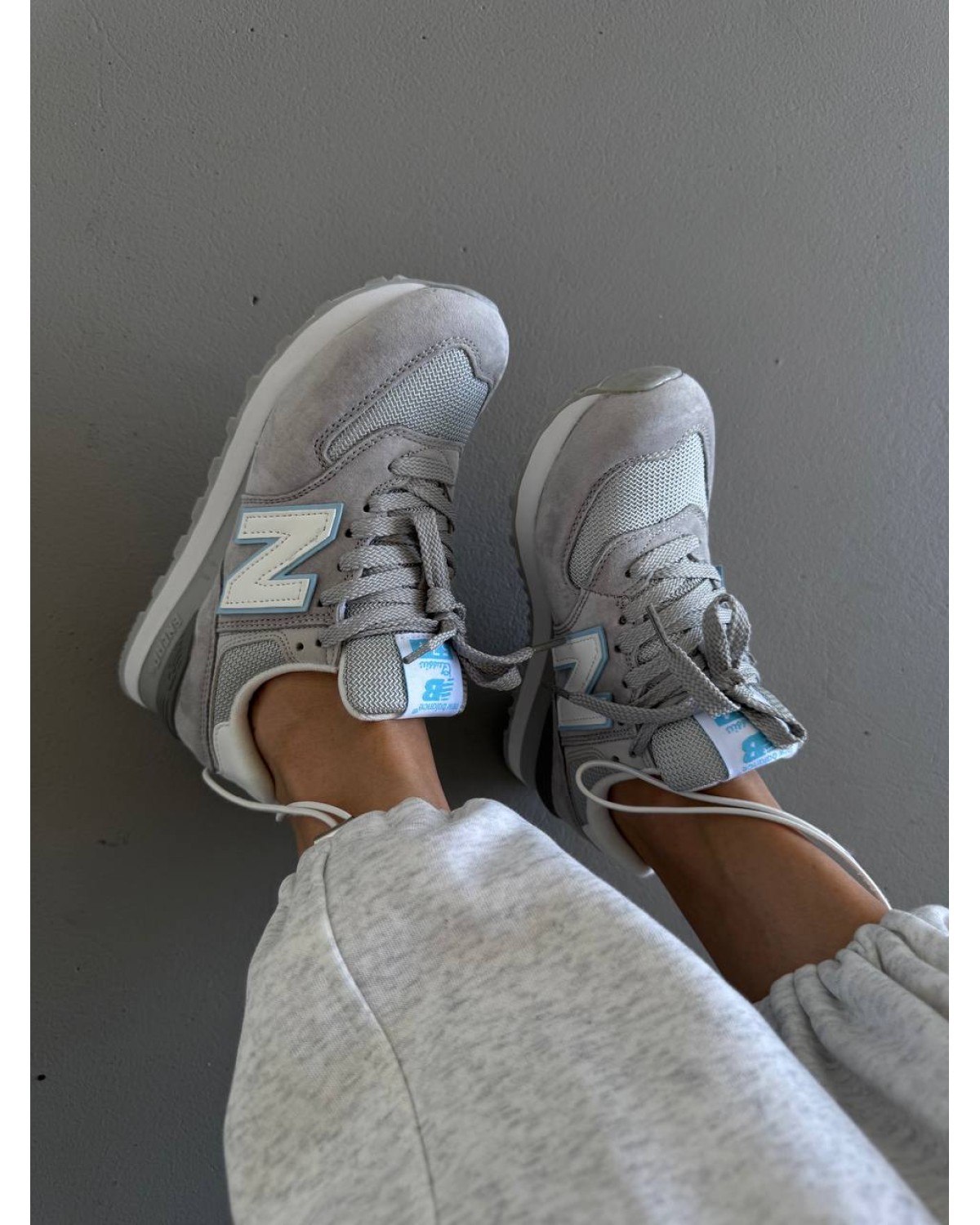 New Balance 574 Light Grey / Blue