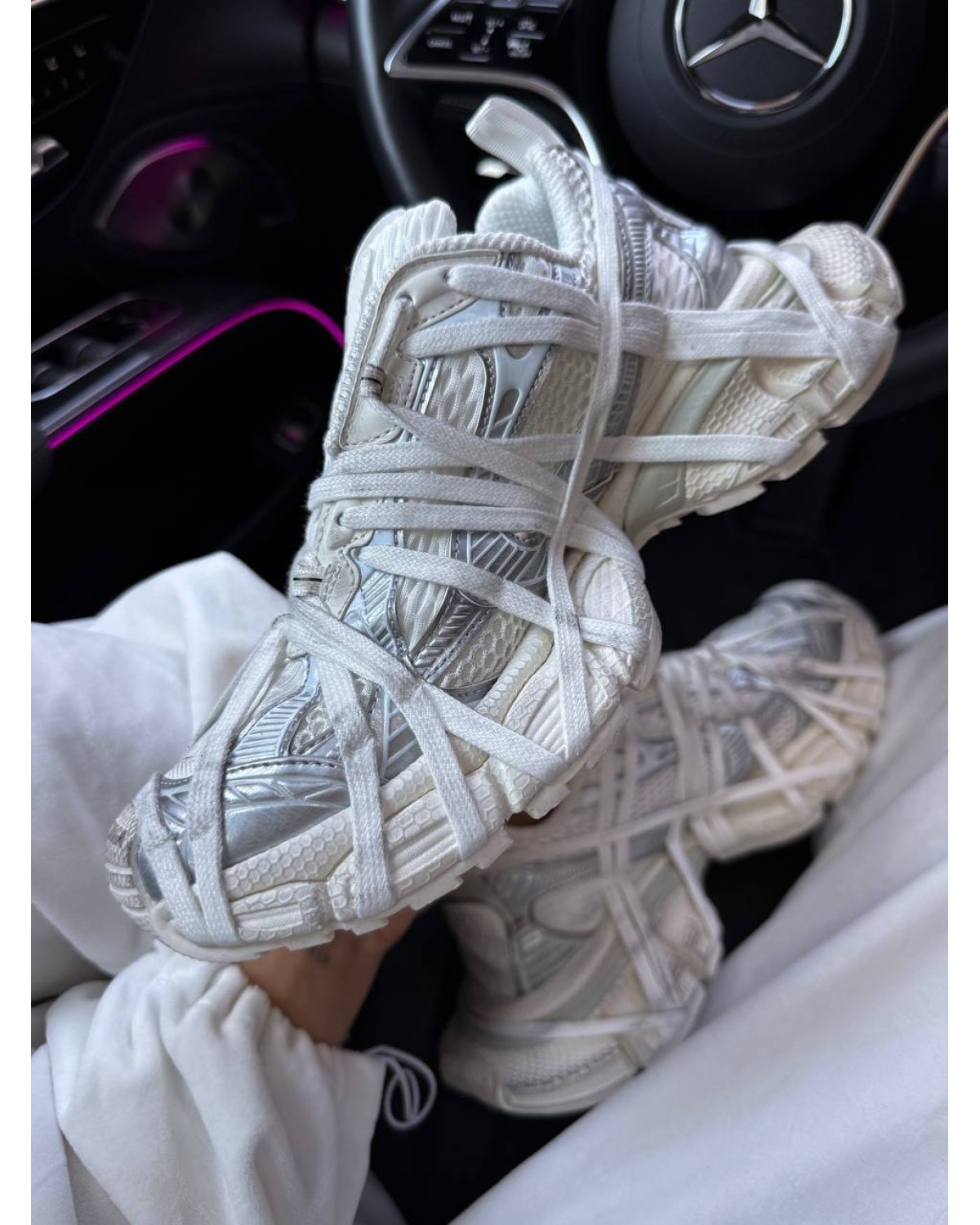 Balenciaga 3XL Extreme Lace White Silver
