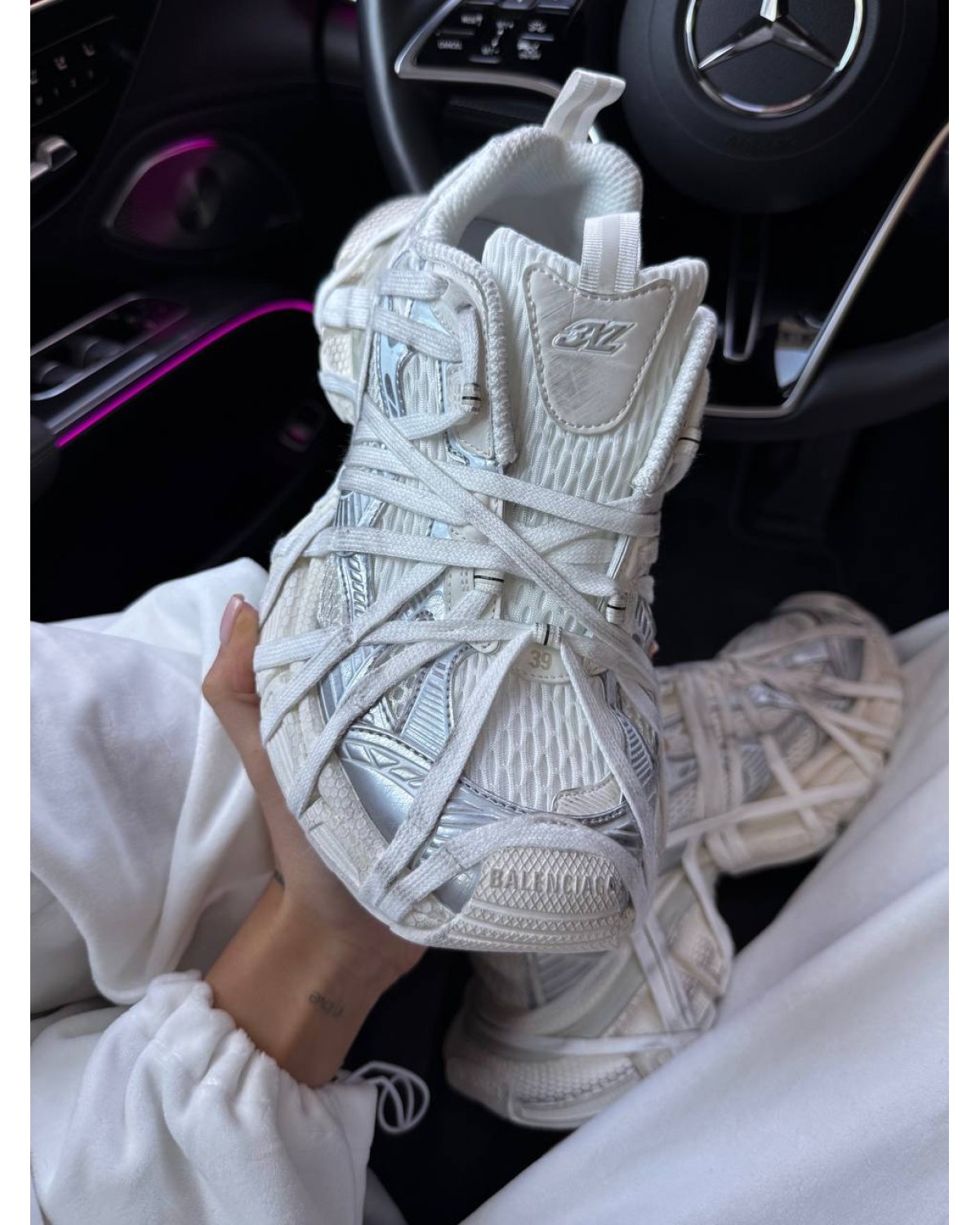 Balenciaga 3XL Extreme Lace White Silver