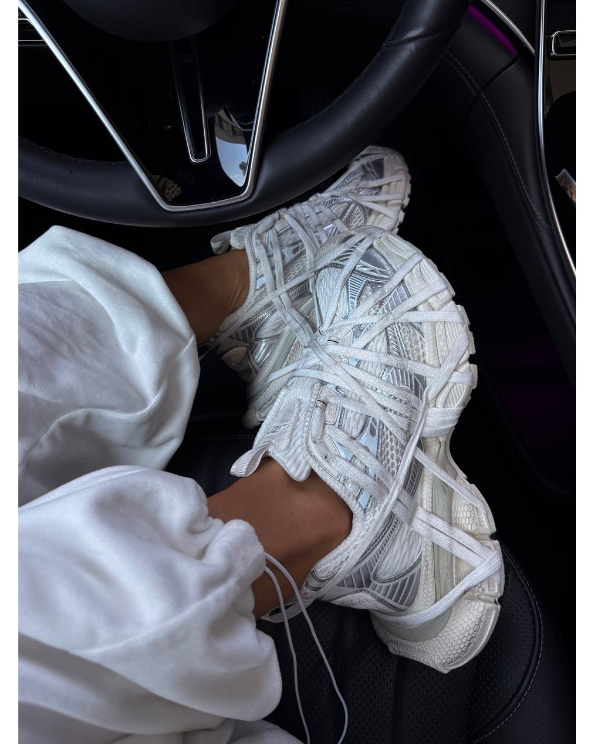 Balenciaga 3XL Extreme Lace White Silver