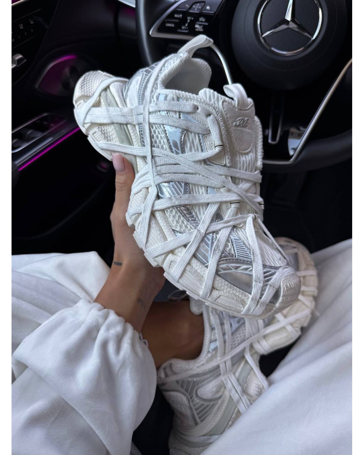 Balenciaga 3XL Extreme Lace White Silver