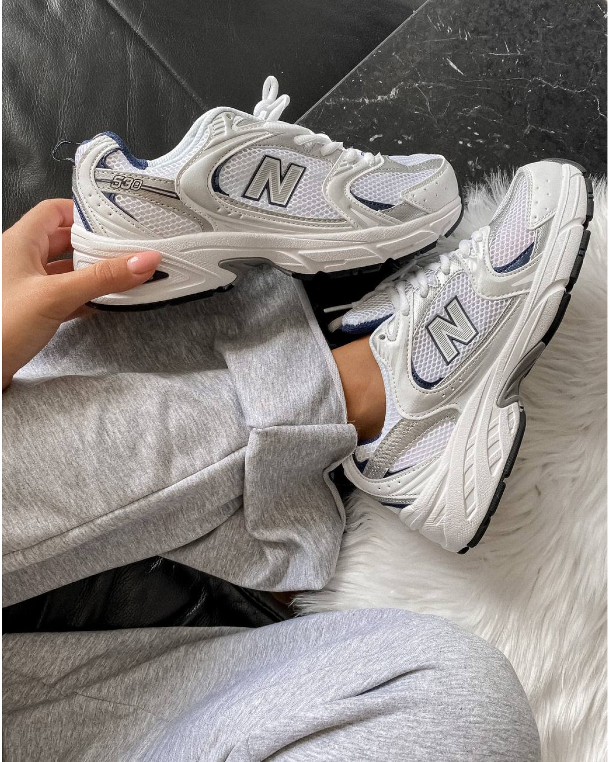 New Balance 530 White Silver Blue