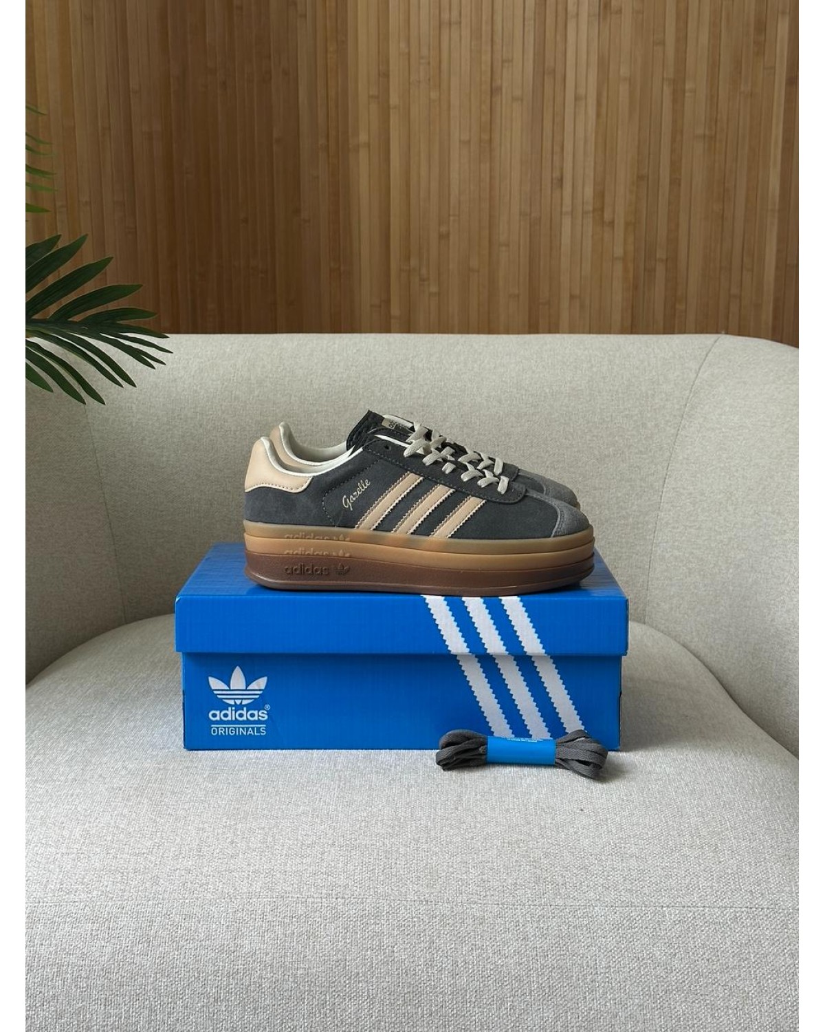 Adidas Gazelle Bold Grey Magic Beige Gum