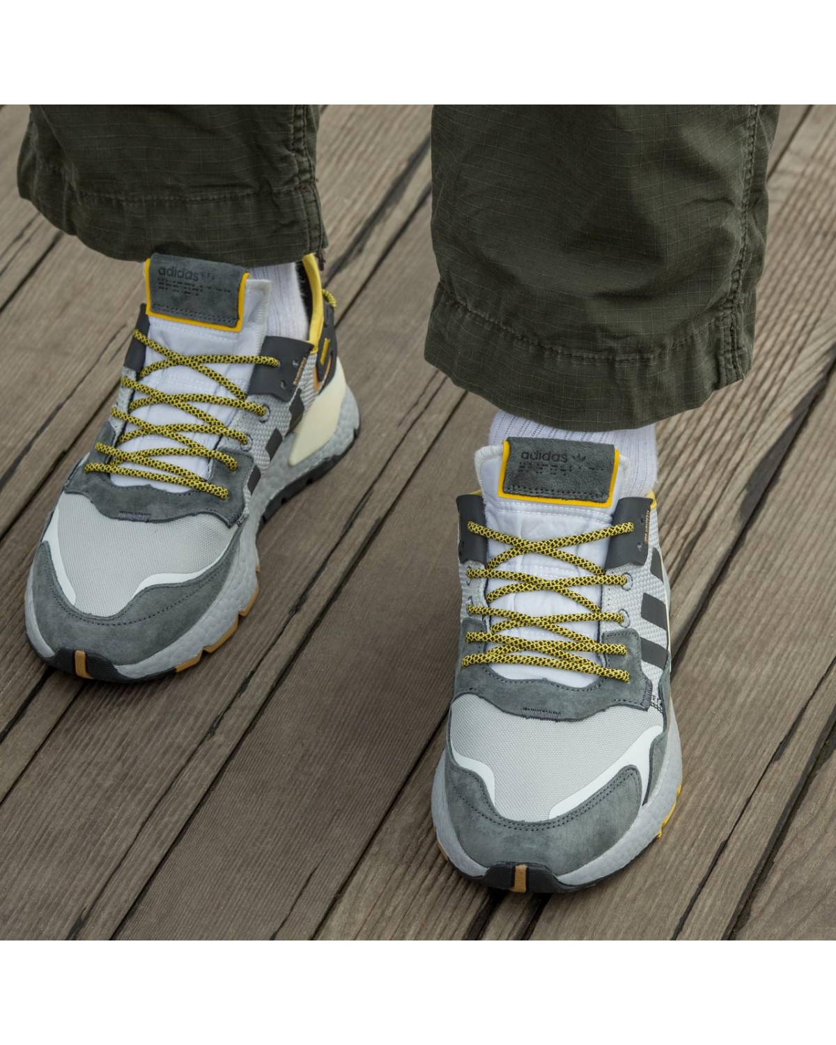 Adidas Nite Jogger Boost Core Black Yellow Dark Grey