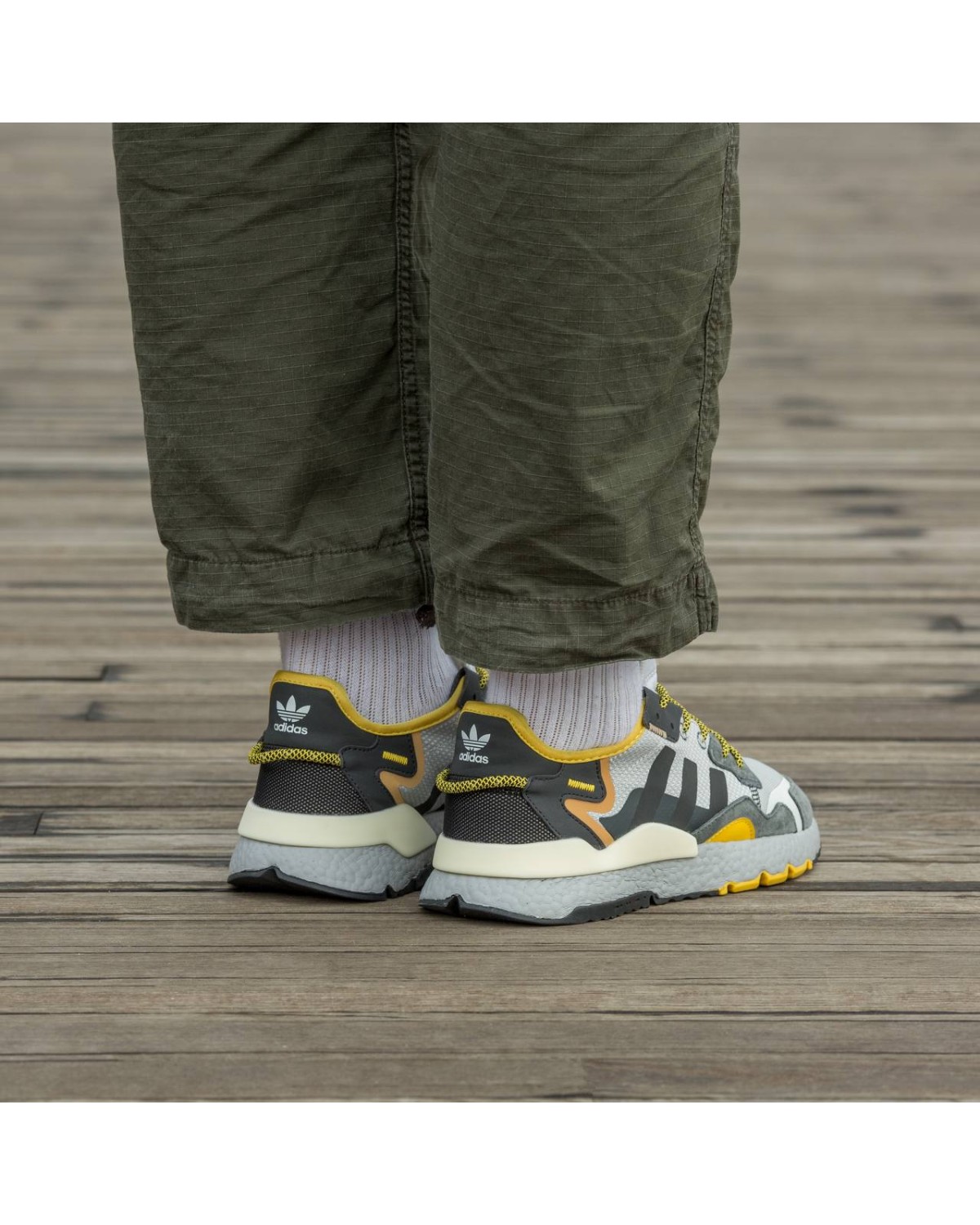 Adidas Nite Jogger Boost Core Black Yellow Dark Grey