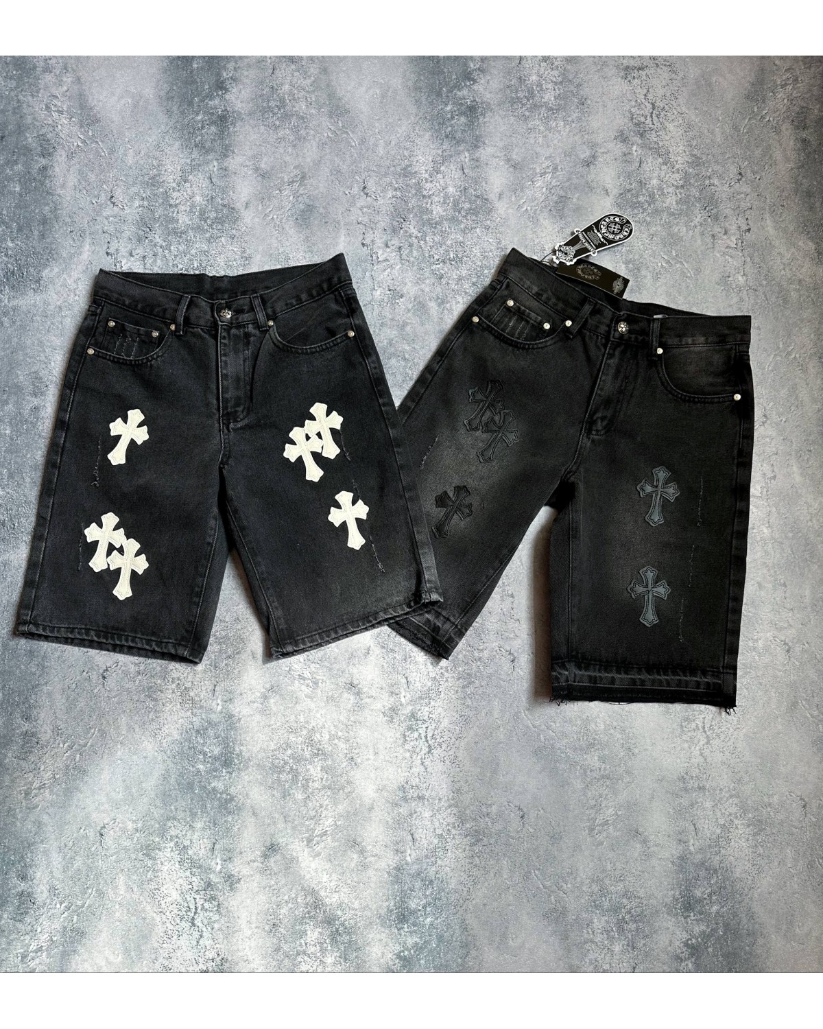 Джинсові шорти ChromeHearts чорні