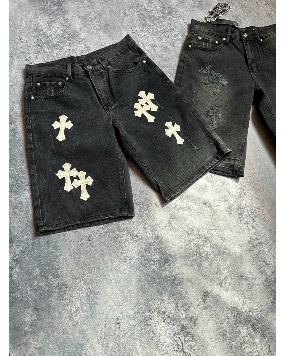 Джинсові шорти ChromeHearts чорні