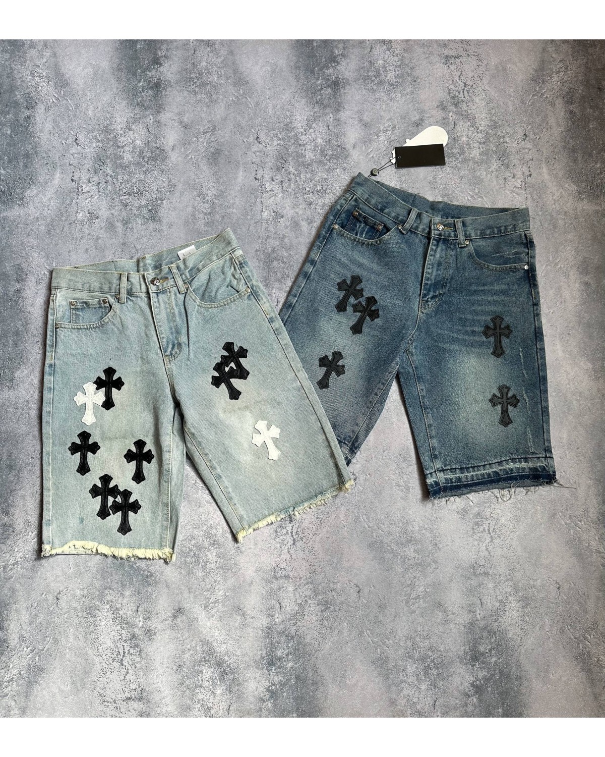 Джинсові шорти ChromeHearts Світло-сині