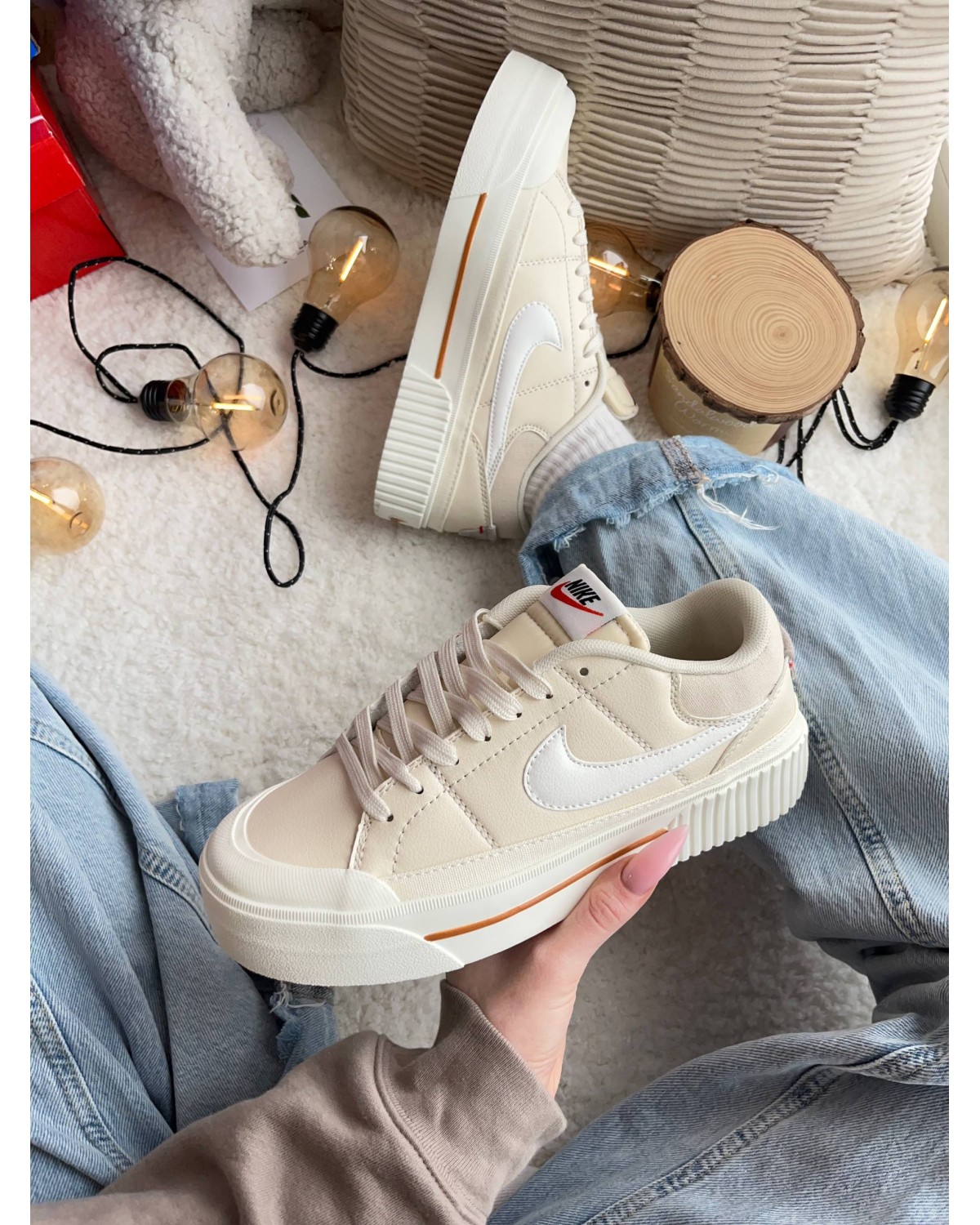 Nike Court Beige White
