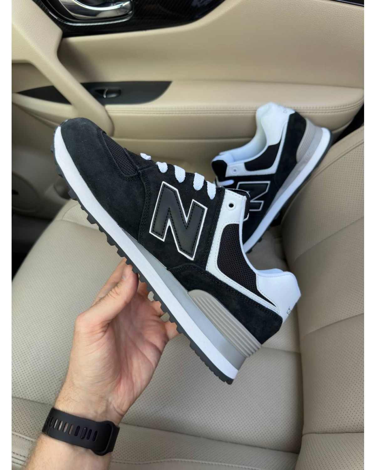 New Balance 574 Black White Grey