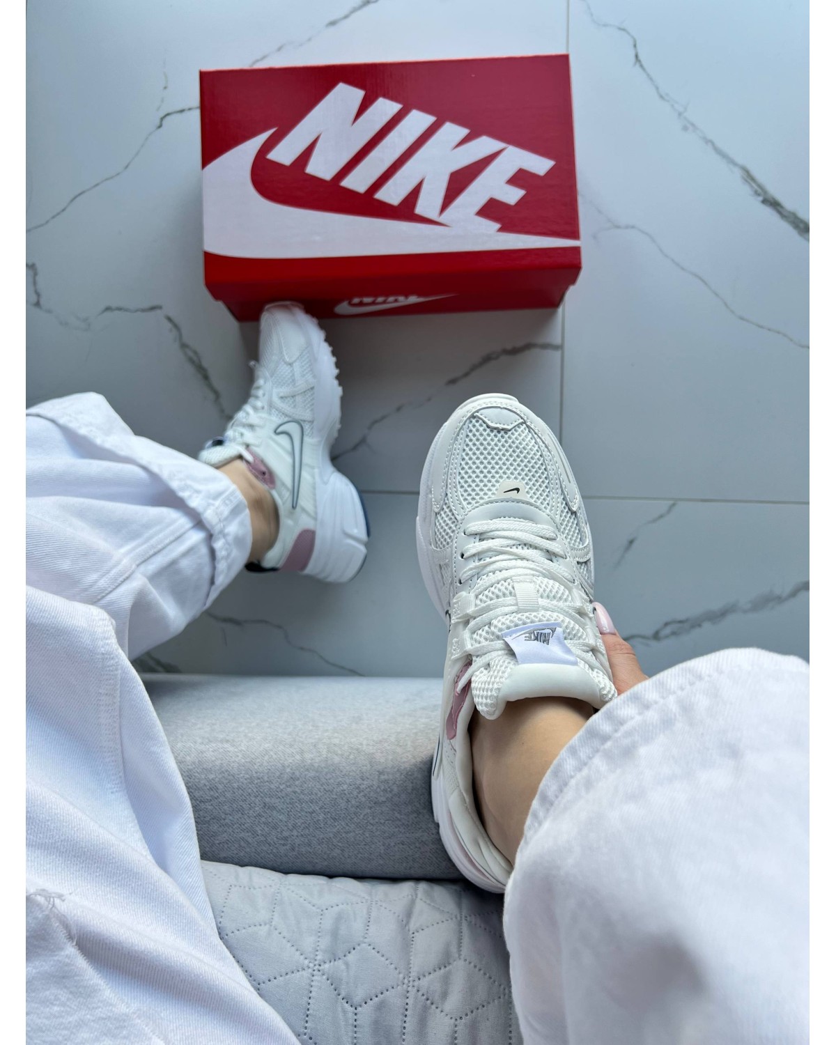 Nike V2K Run Pink White