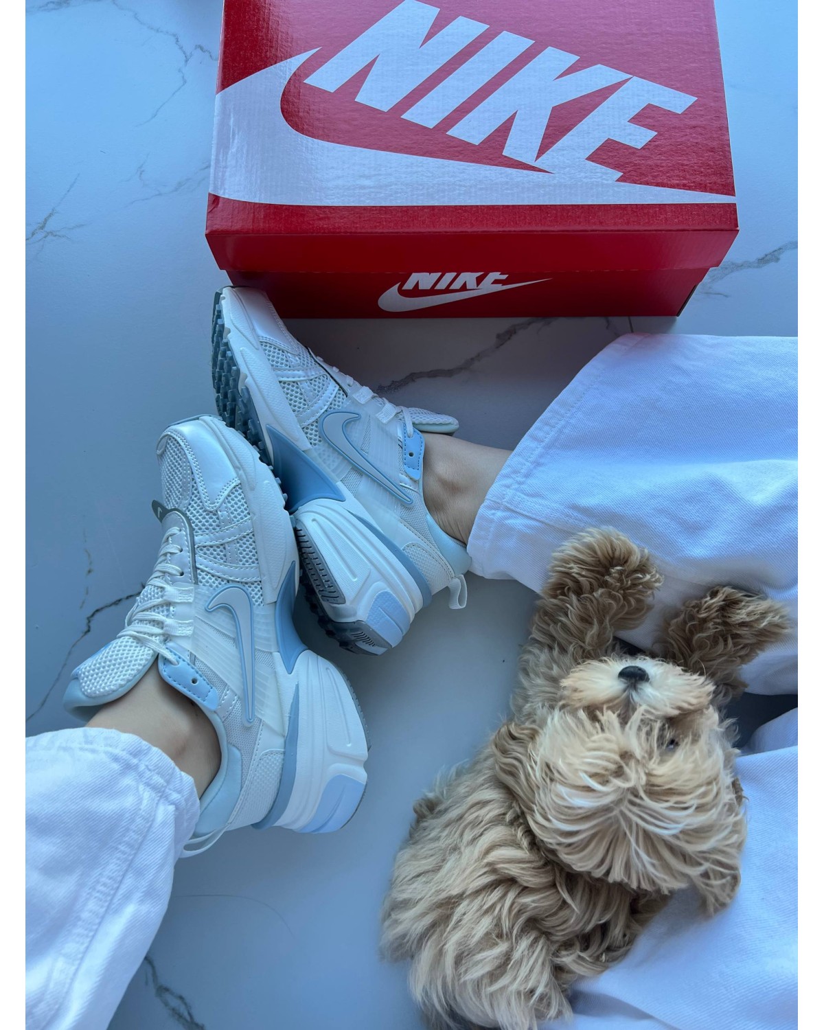 Nike V2K Run White Blue