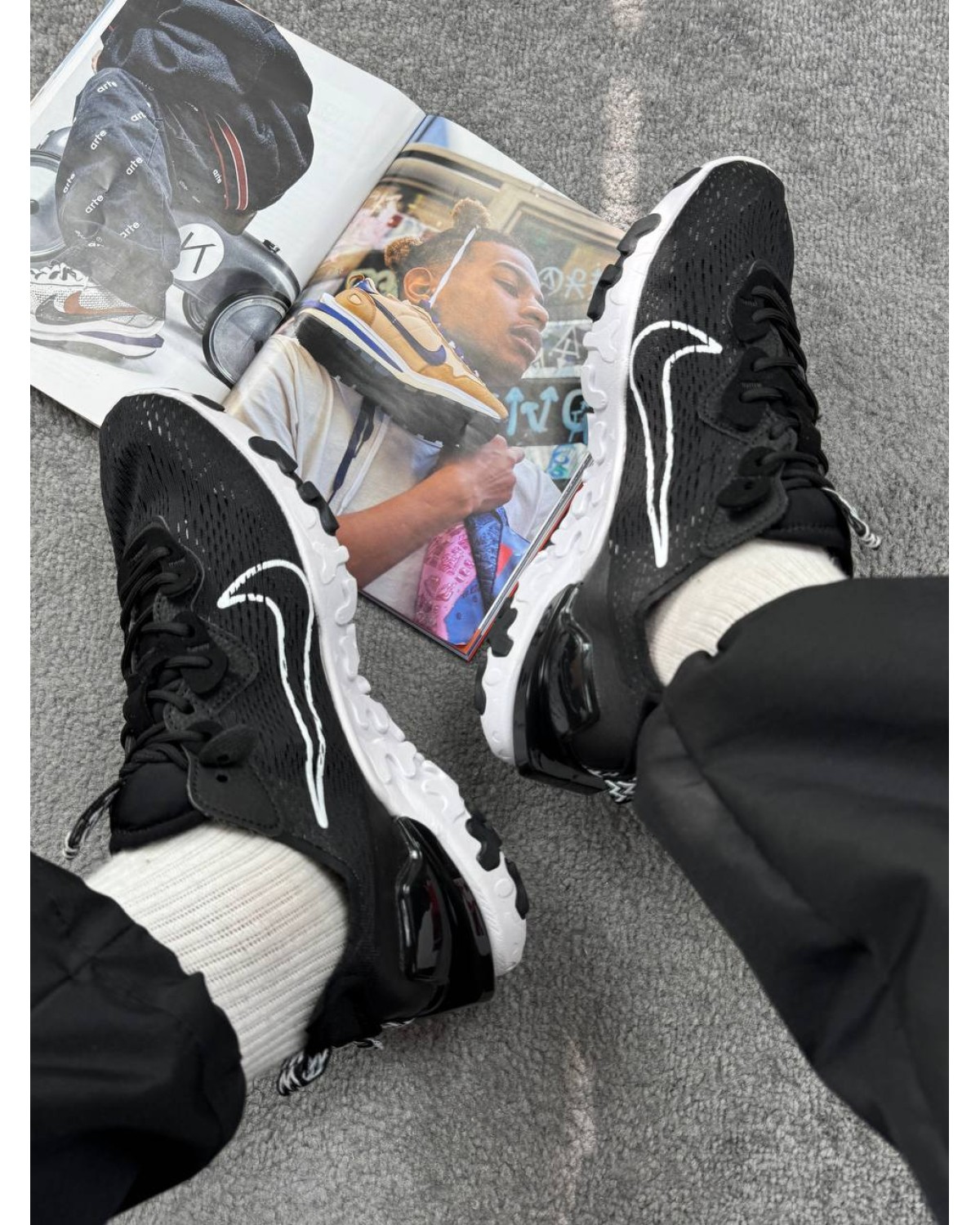 Nike React Black White