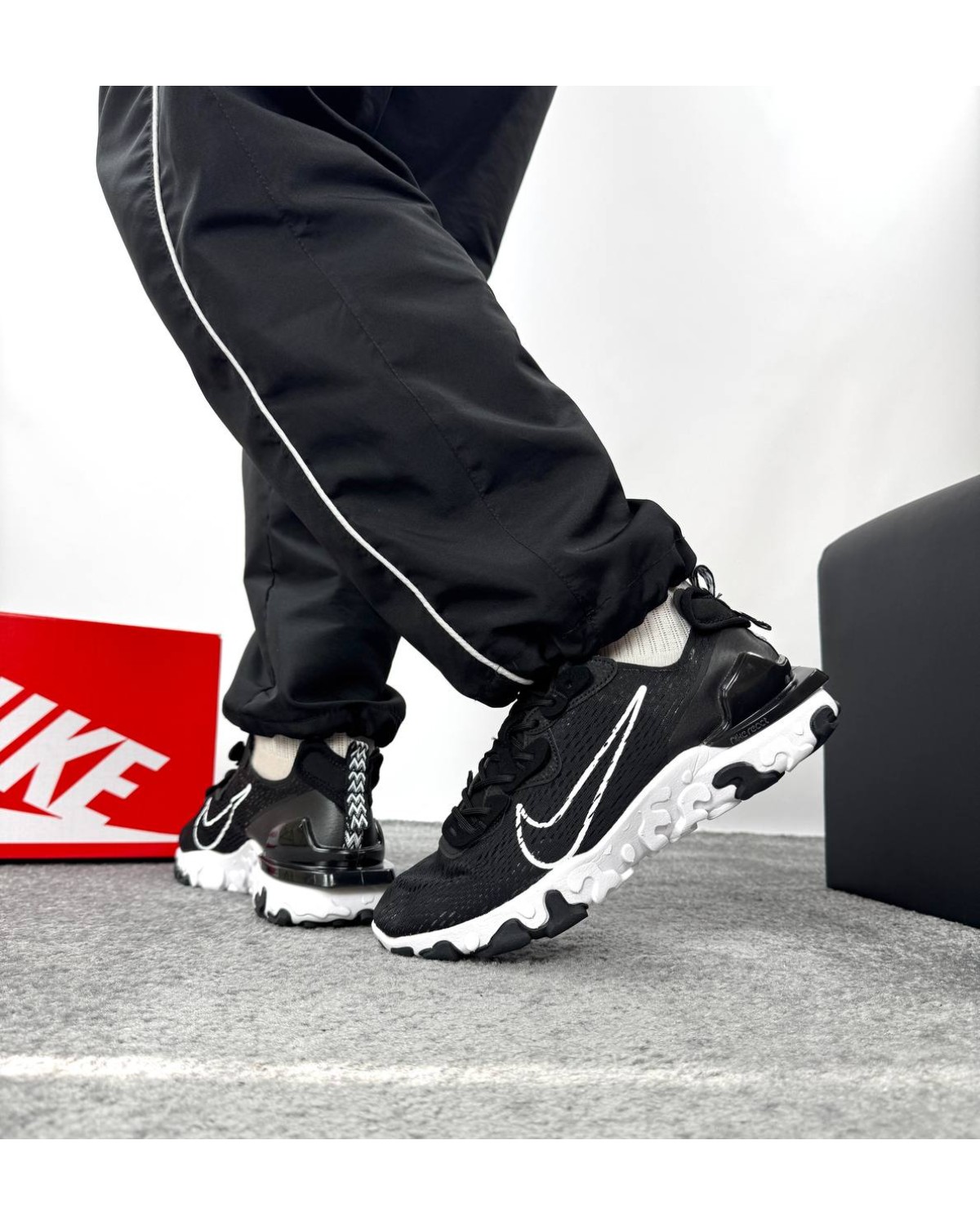 Nike React Black White