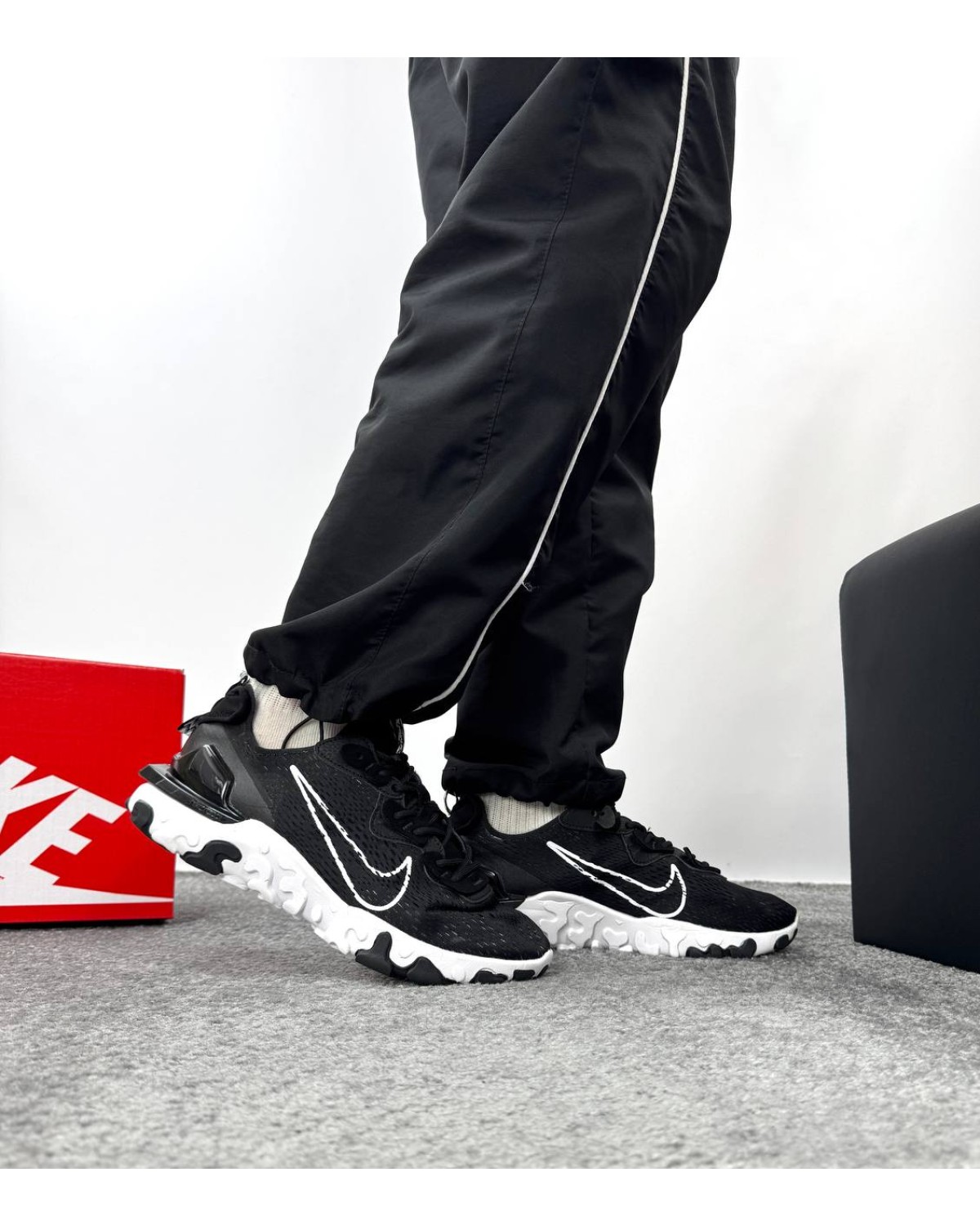 Nike React Black White