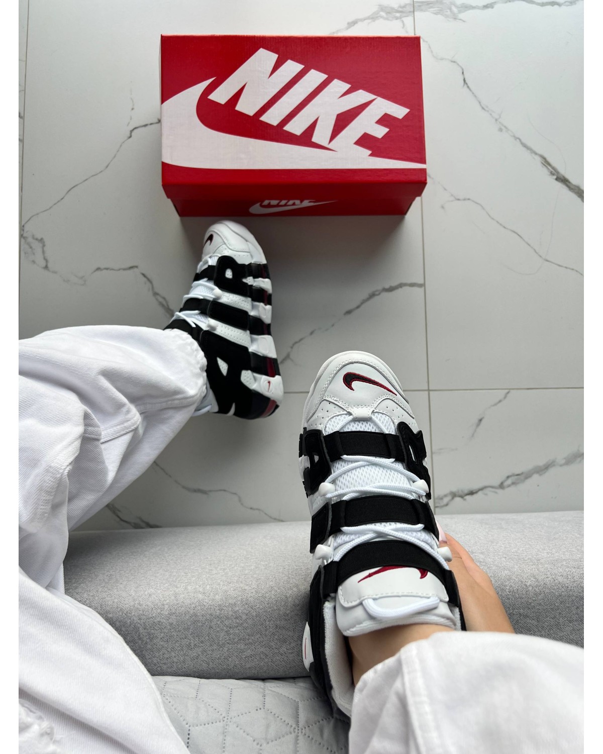 Nike Air More Uptempo White Black