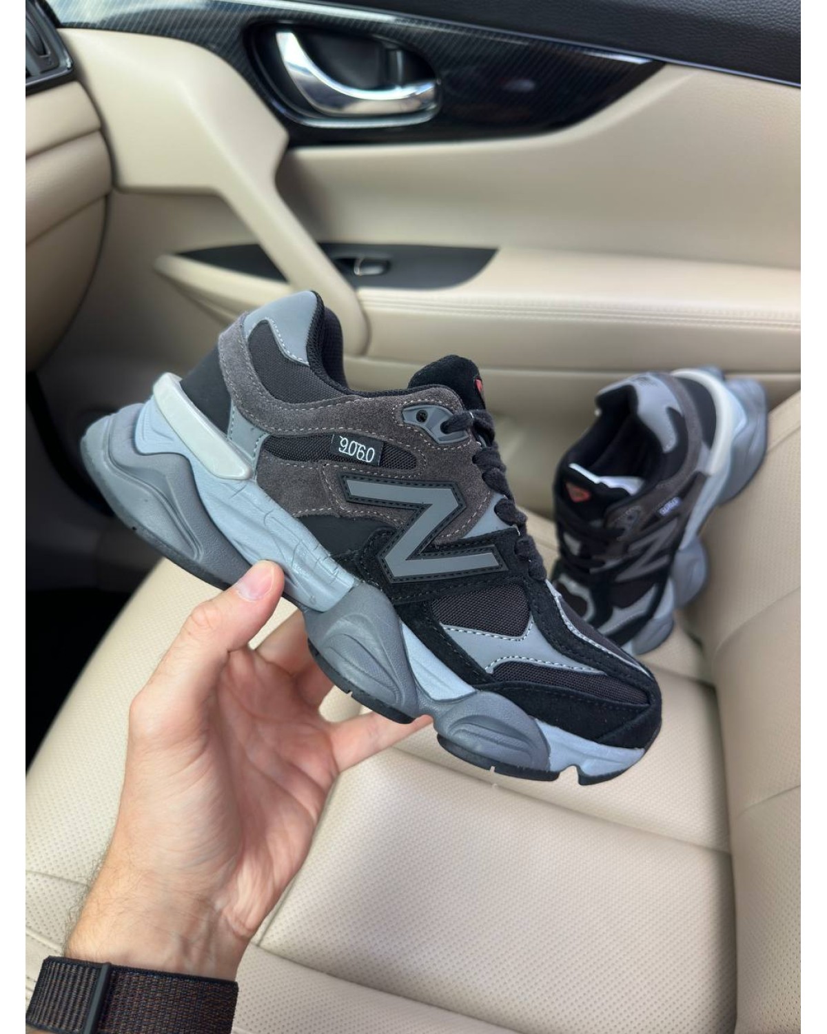 New Balance 9060 Black Grey Red Thermo