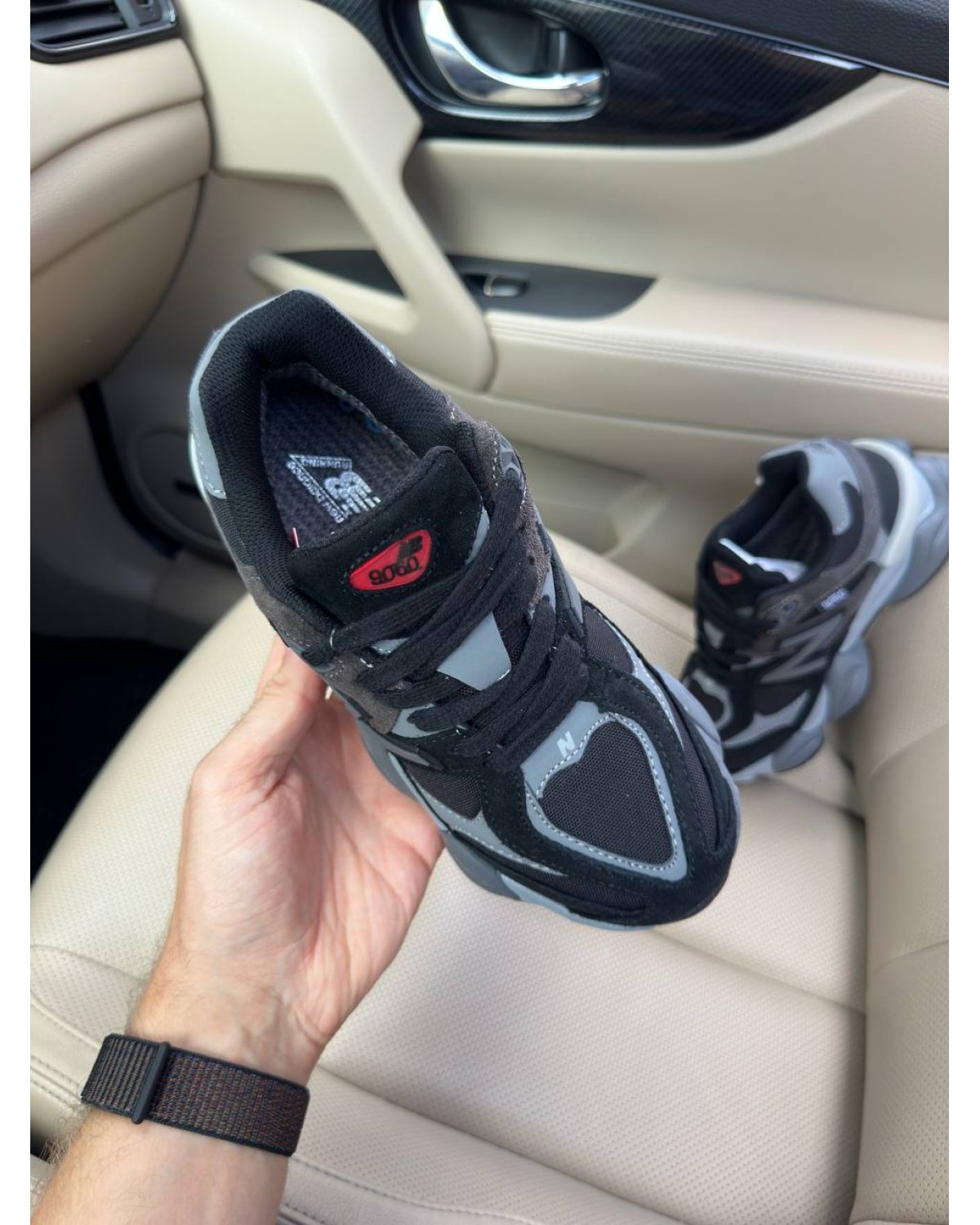 New Balance 9060 Black Grey Red Thermo