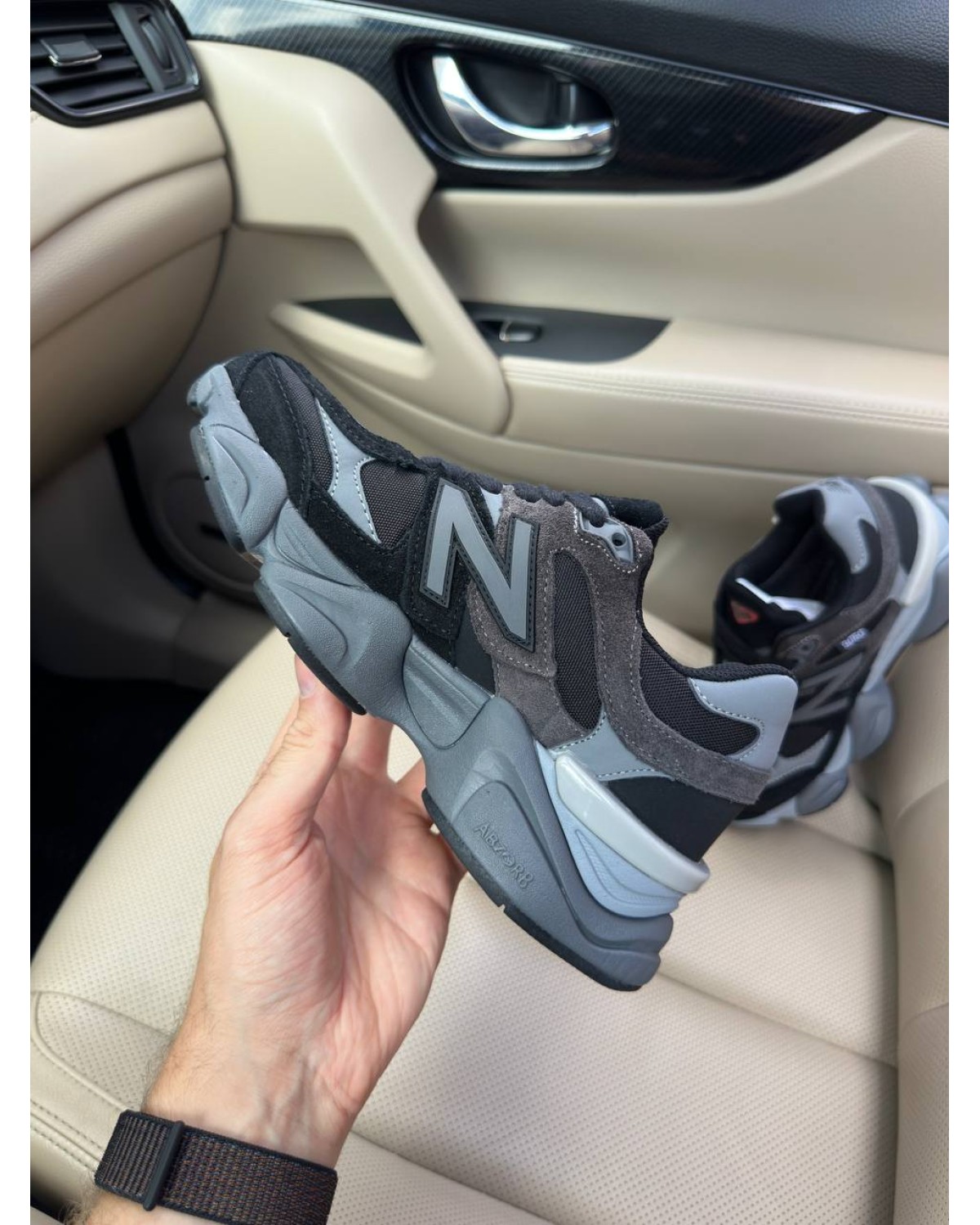 New Balance 9060 Black Grey Red Thermo
