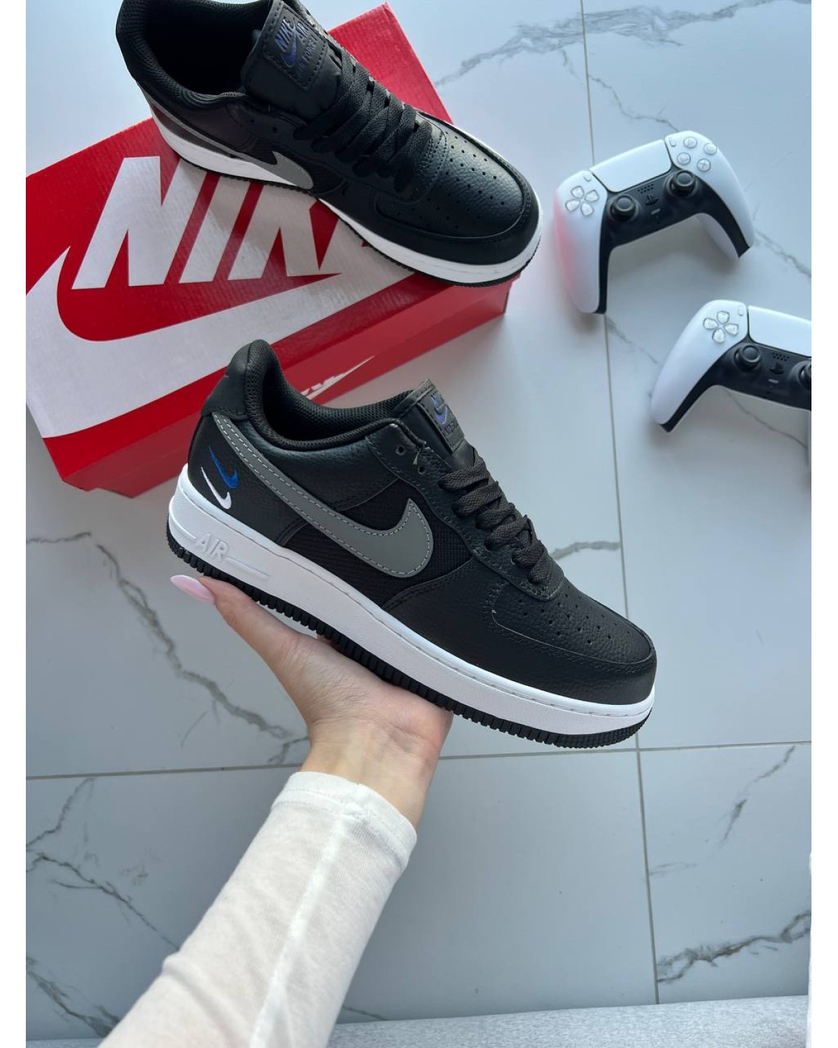 Nike Air Force 1 Low Se Mini Swoosh Casual Shoes Black