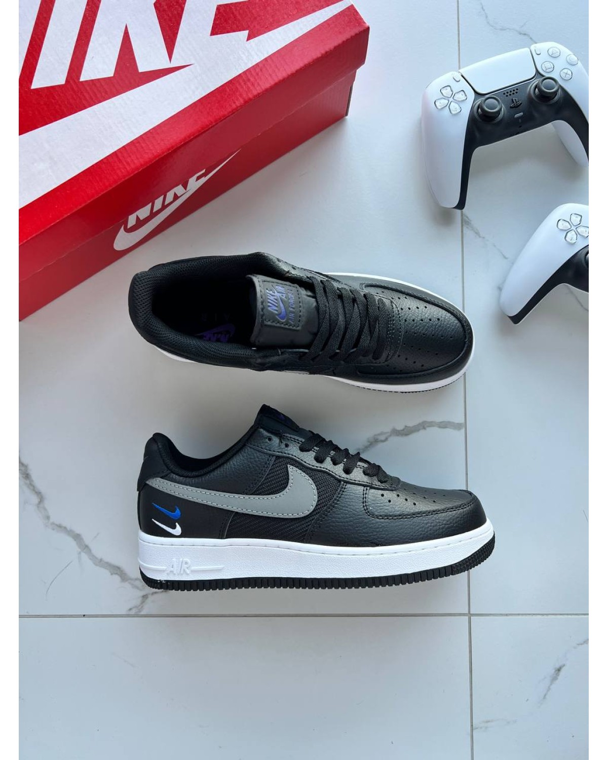 Nike Air Force 1 Low Se Mini Swoosh Casual Shoes Black